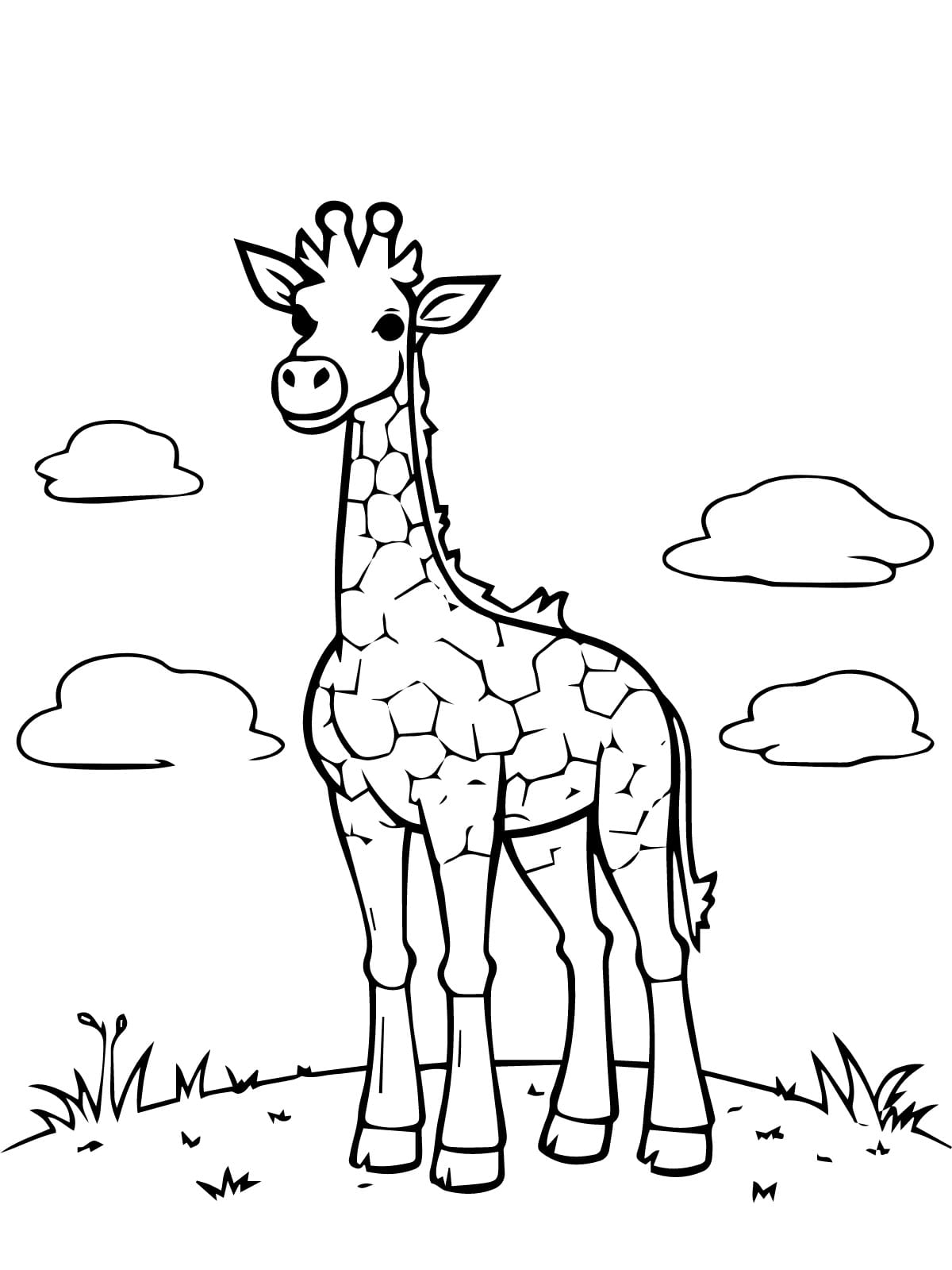 Safari Themed Giraffe Coloring Pages