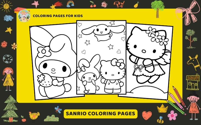 Sanrio Coloring Pages Featured Image