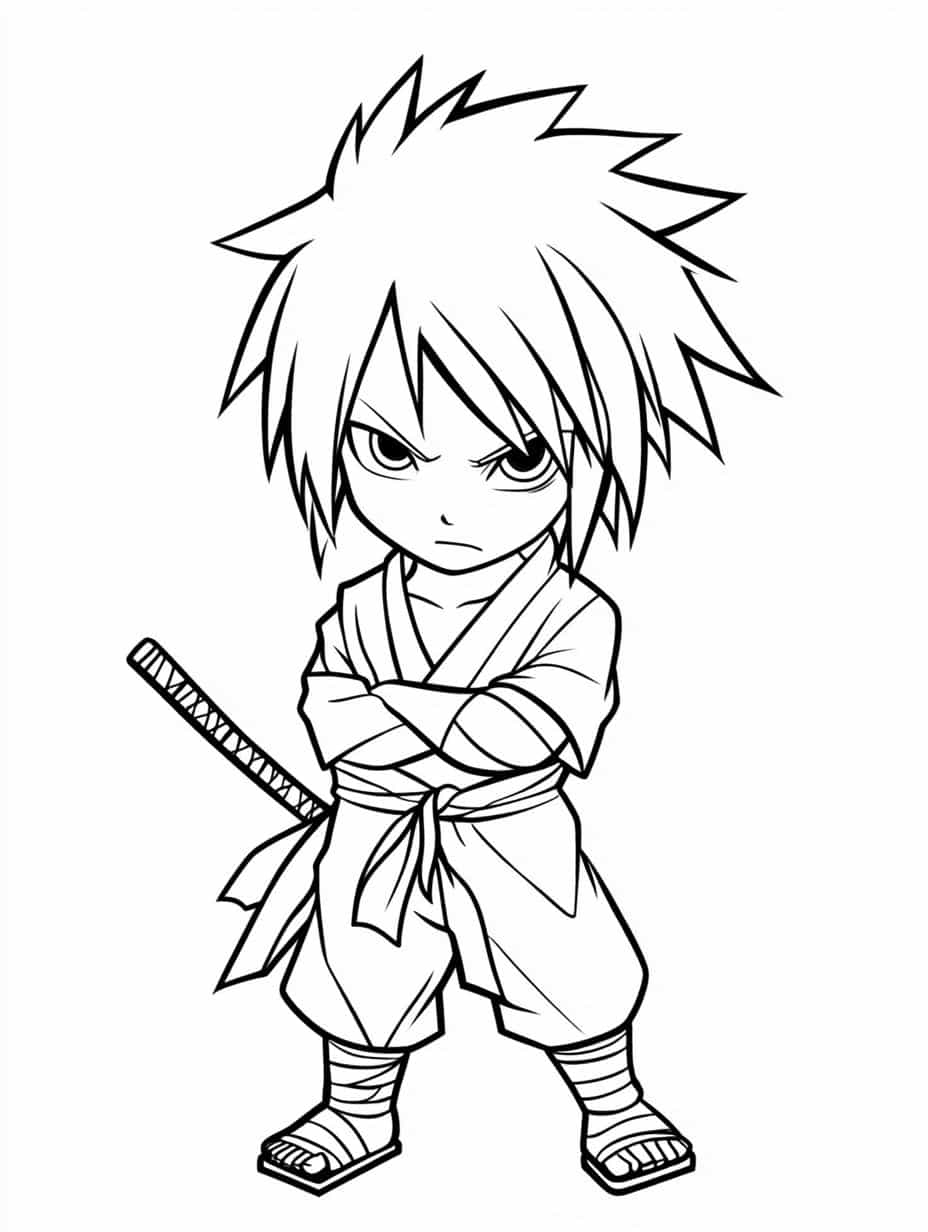 Sasuke Coloring Pages Simple