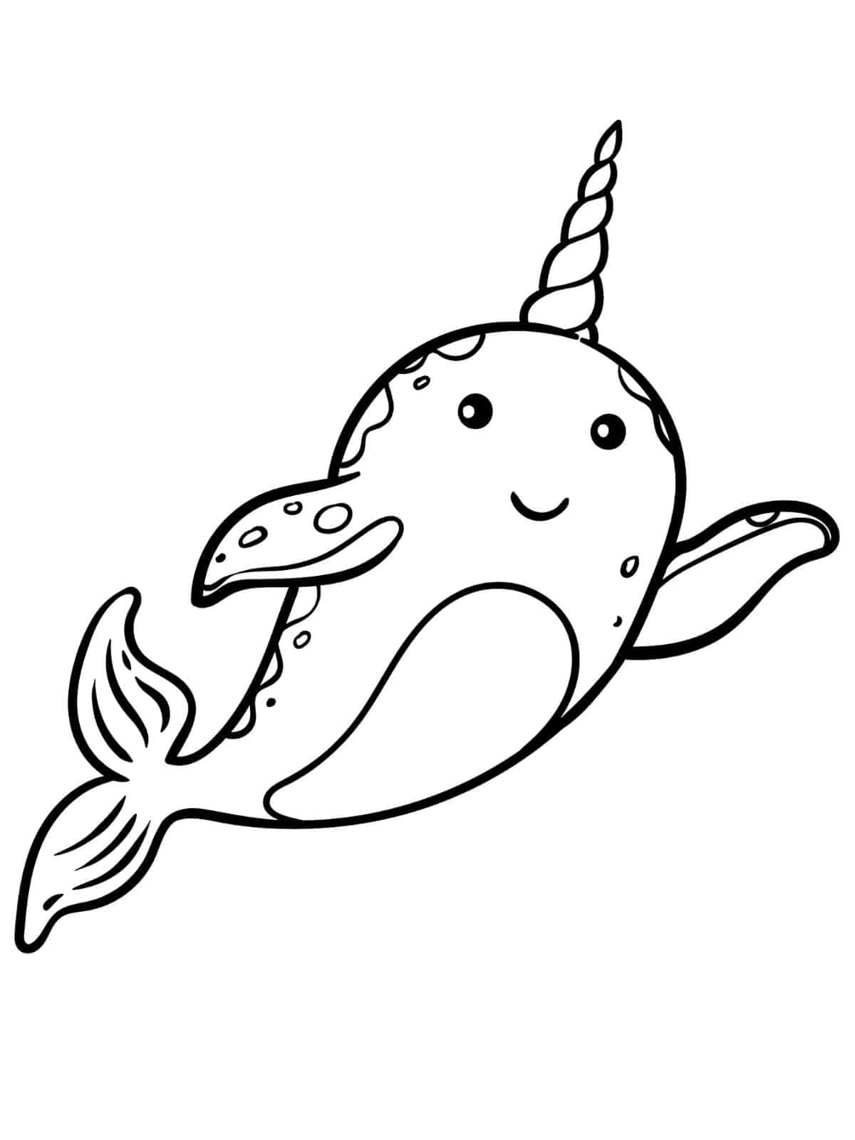 Sea Life Narwhal Coloring Pages