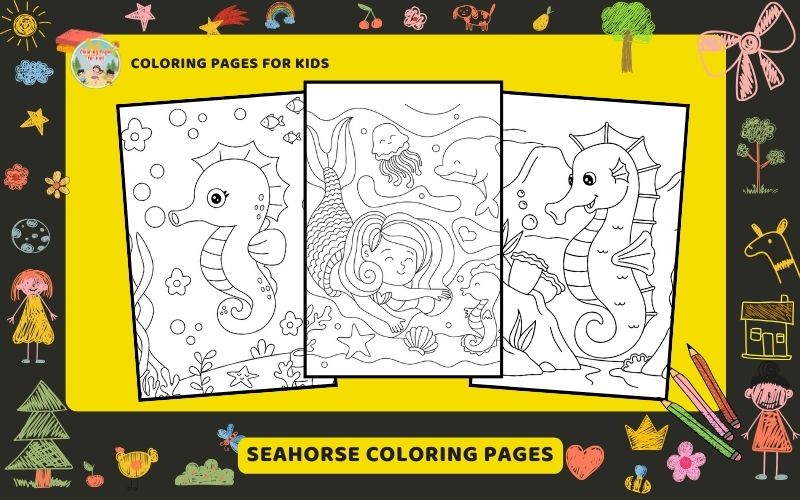 Seahorse Coloring Pages Featured Image