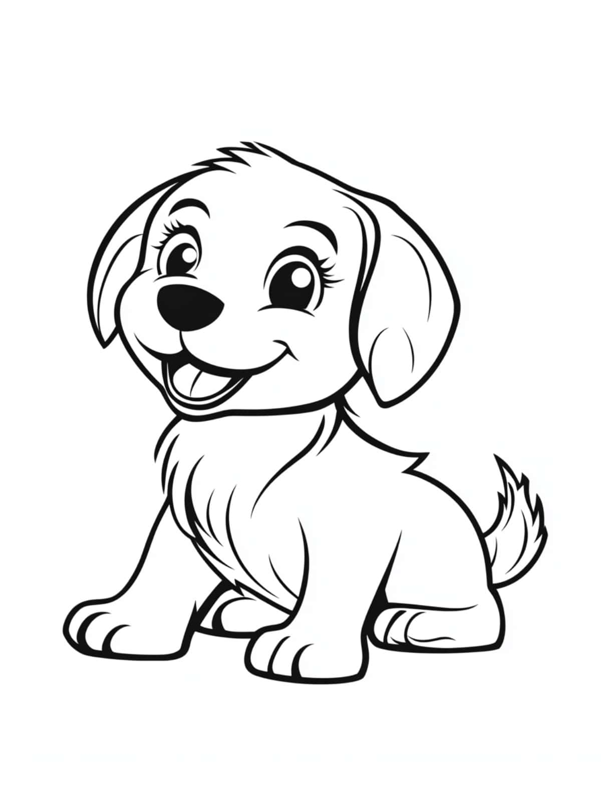 Simple Baby Dog Coloring Sheet For Kids