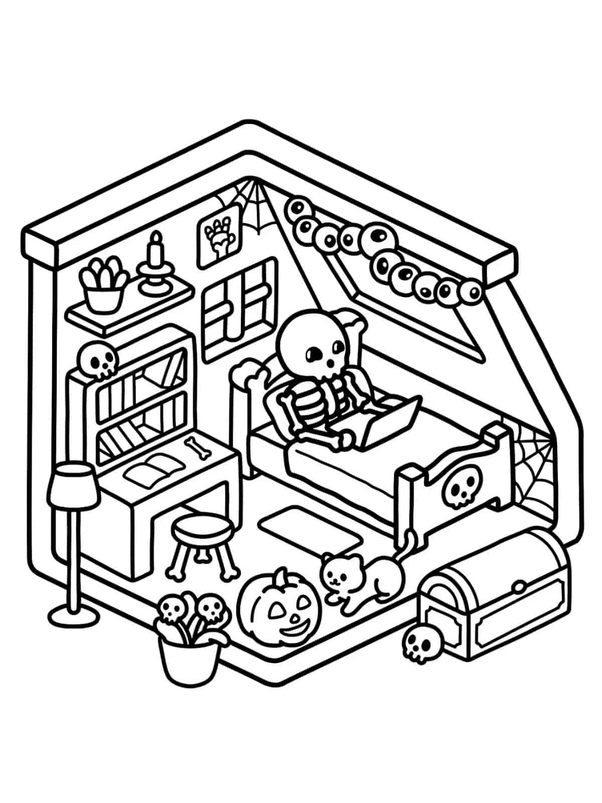 Simple Coco Wyo Halloween Coloring Pages