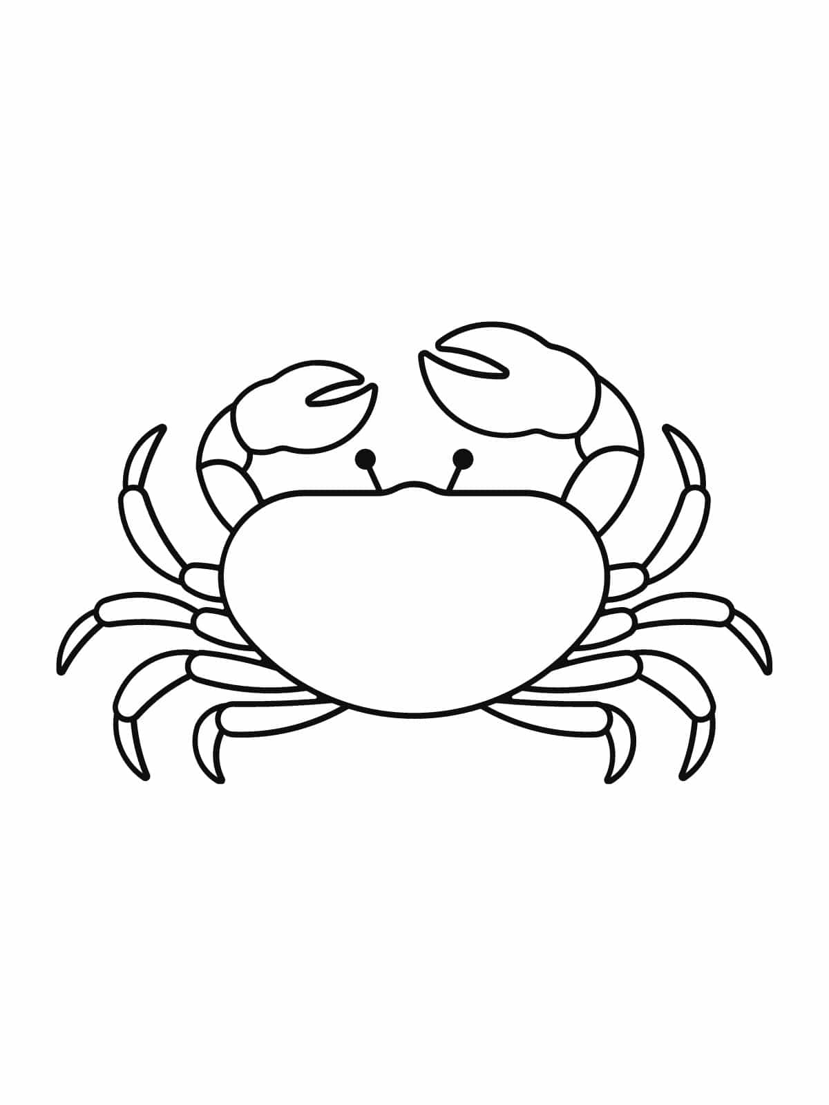 Simple Crab Outline Coloring Pages