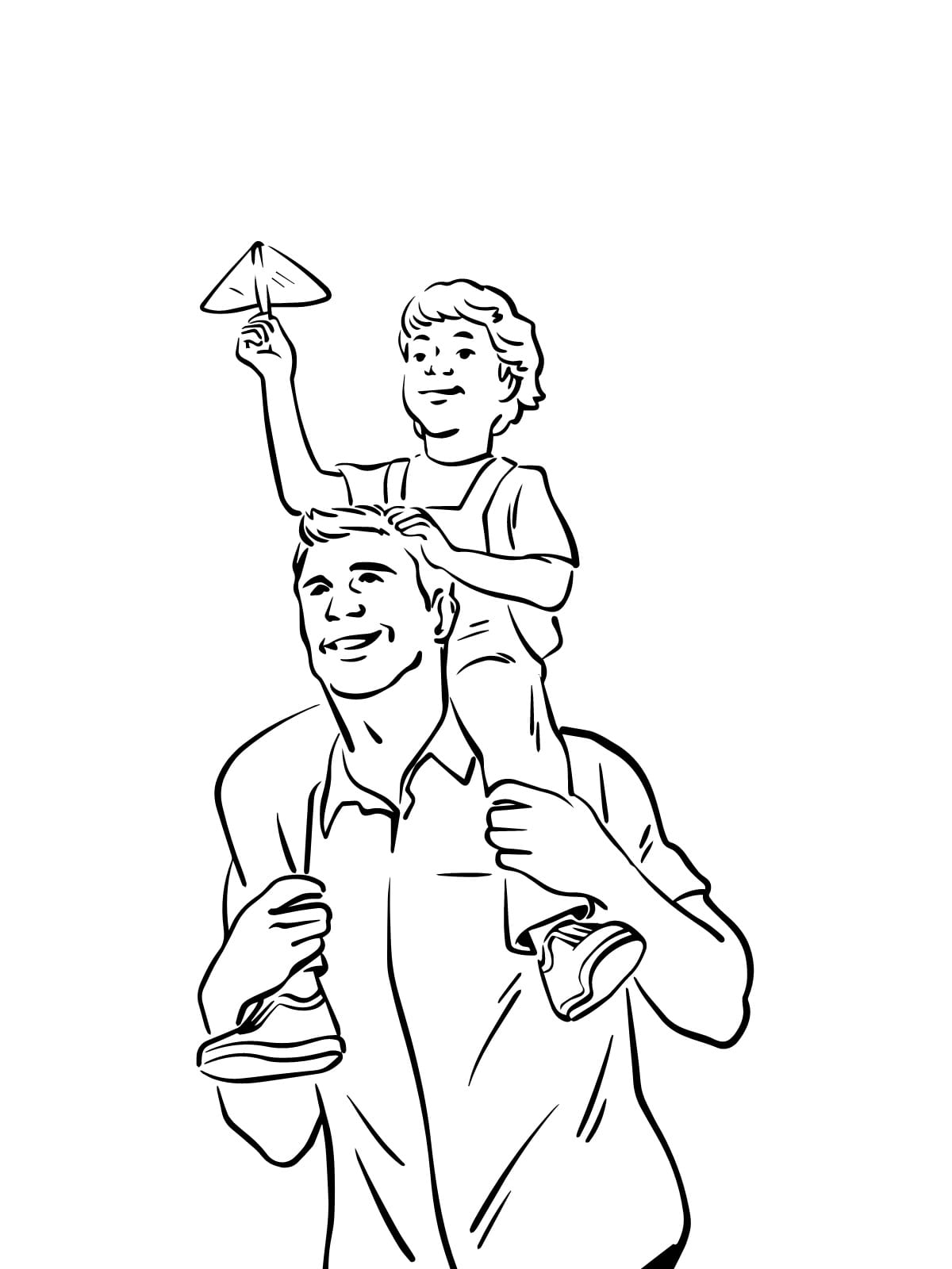 Simple Dad Coloring Pages For Toddlers