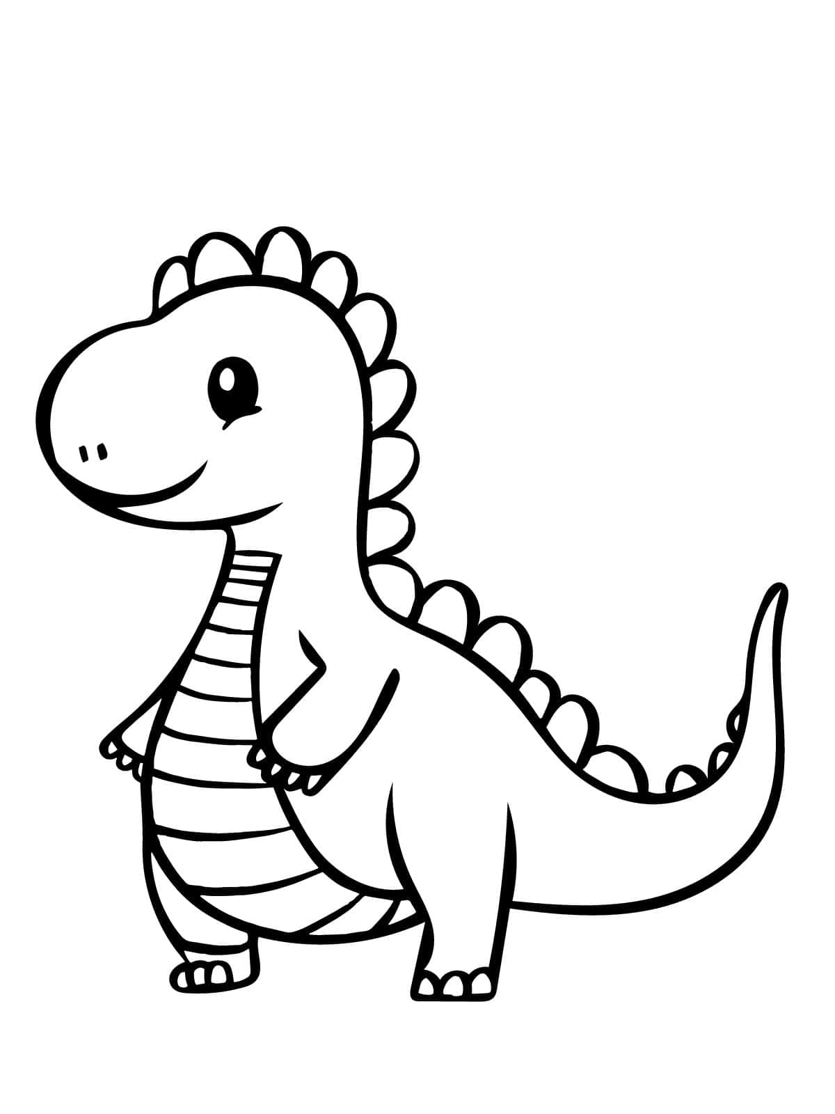 Simple Dinosaur Coloring Pages For Kids