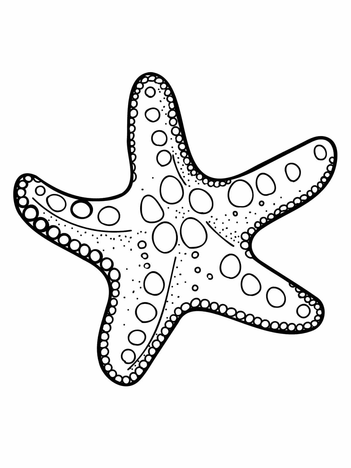 Simple Starfish Coloring Pages For Kids