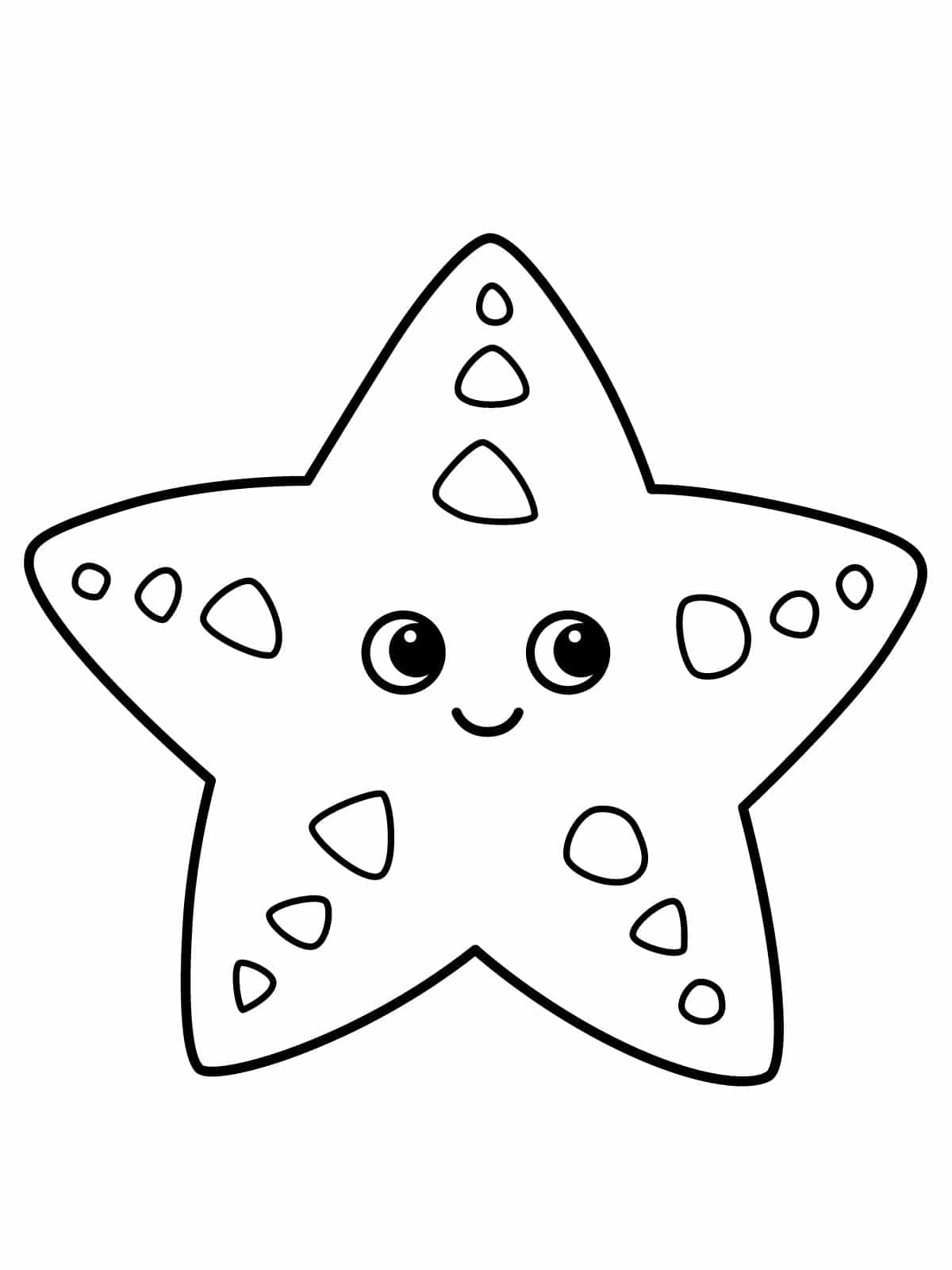 Simple Starfish Coloring Pages