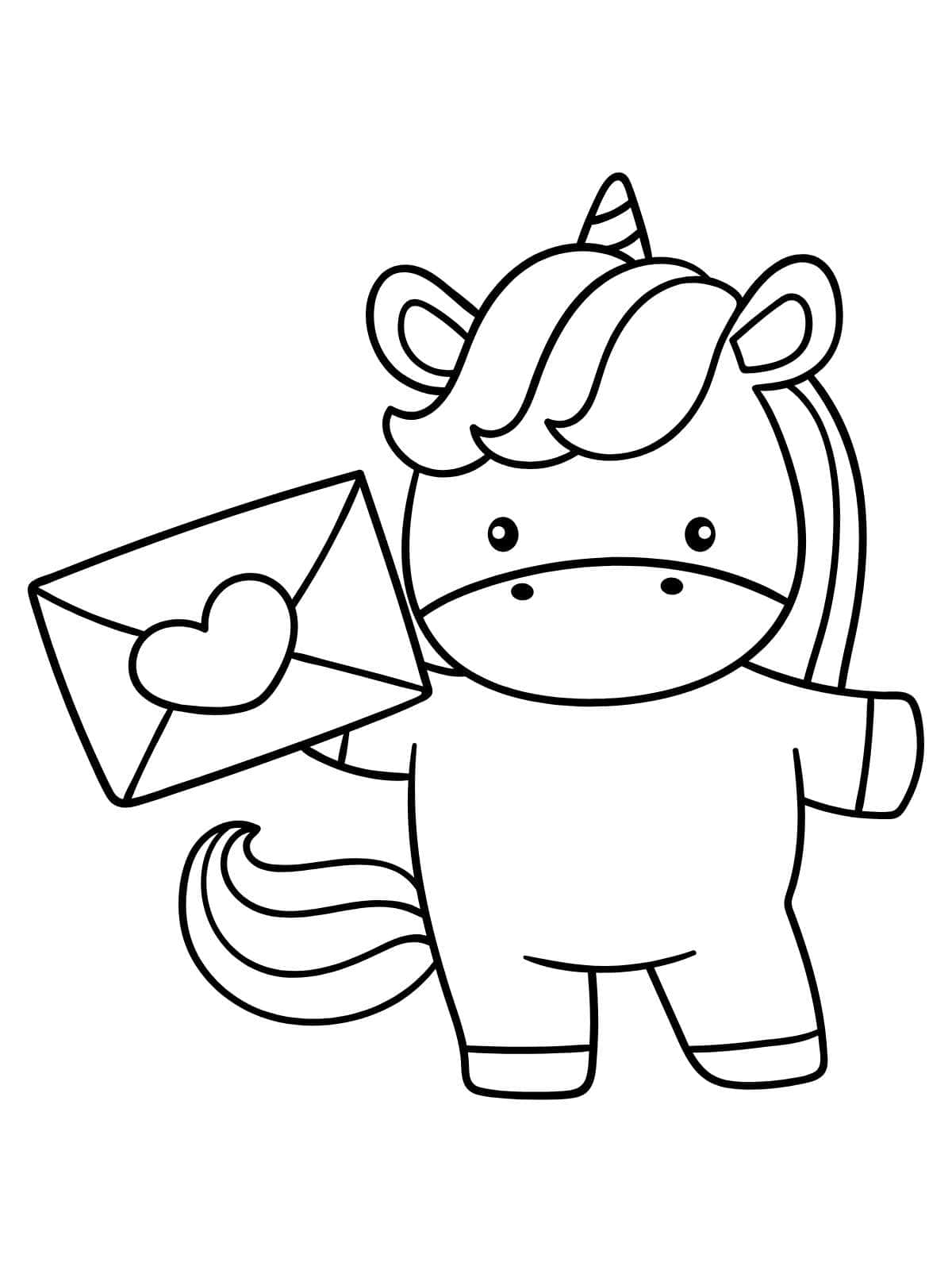 Simple Unicorn Coloring Pages For Kids