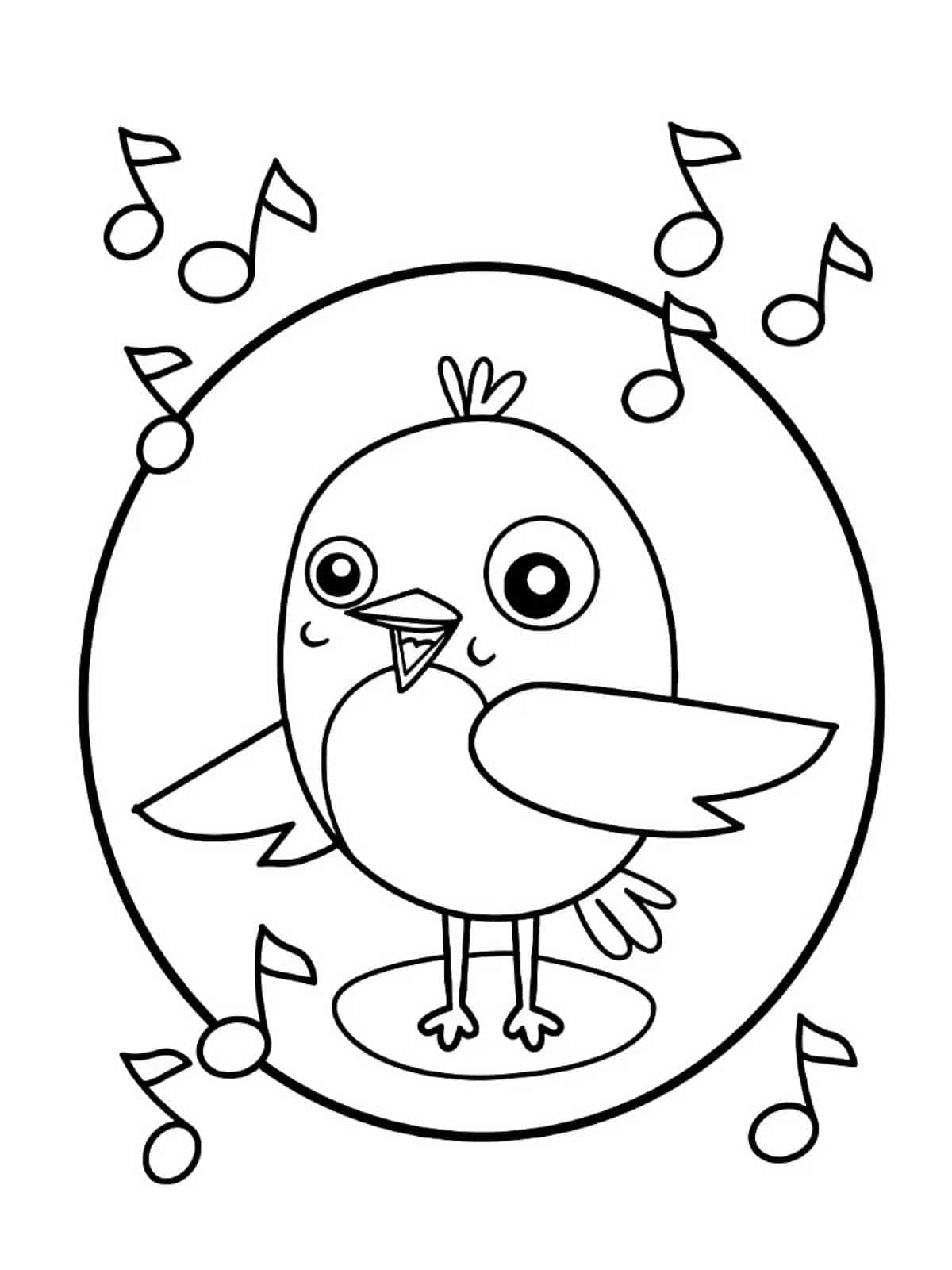 Singing Bird Coloring Pages