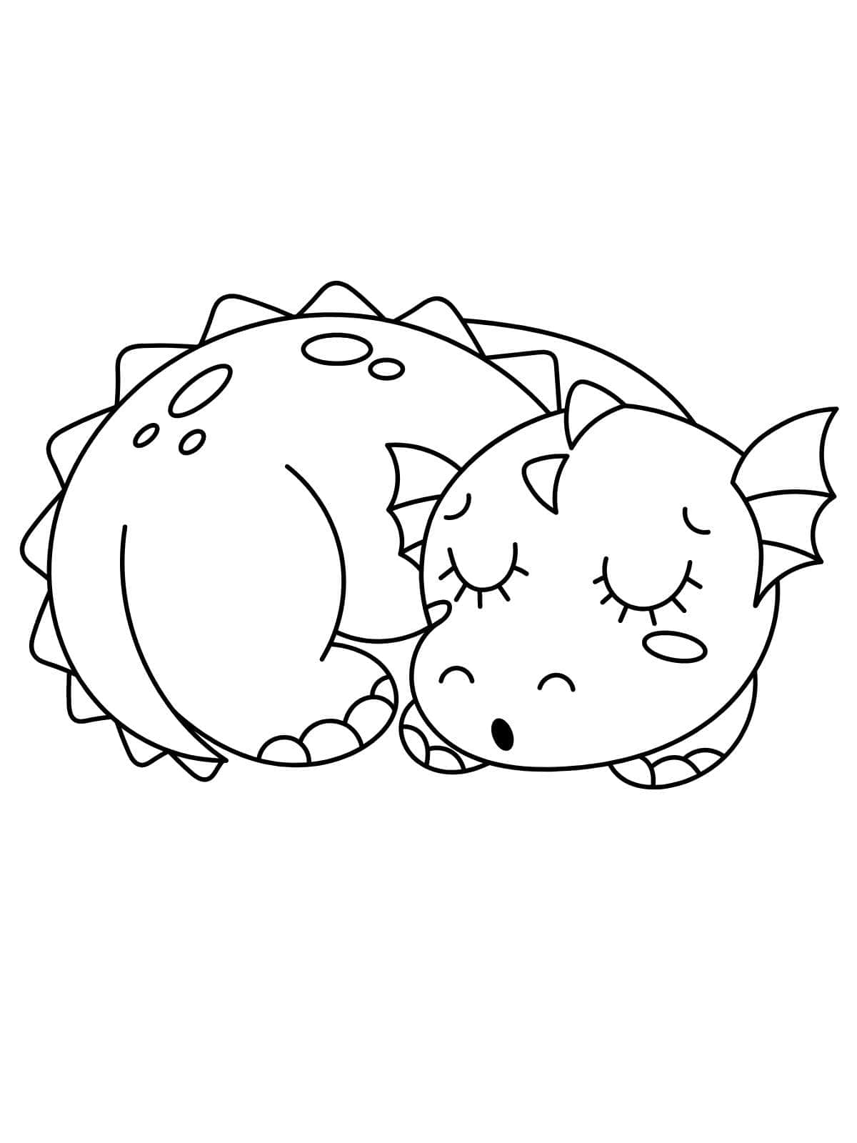 Sleeping Dragon Coloring Page