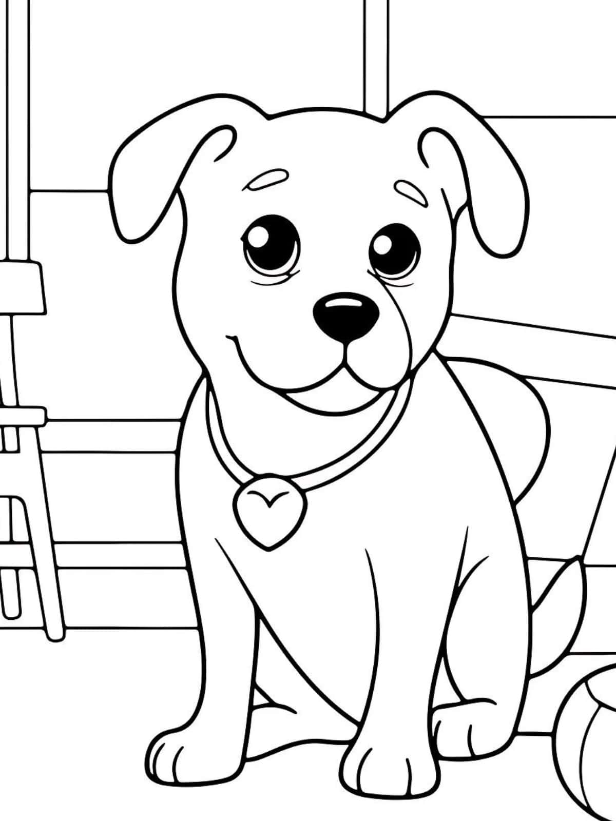 Smile Baby Dog Cartoon Coloring Pages