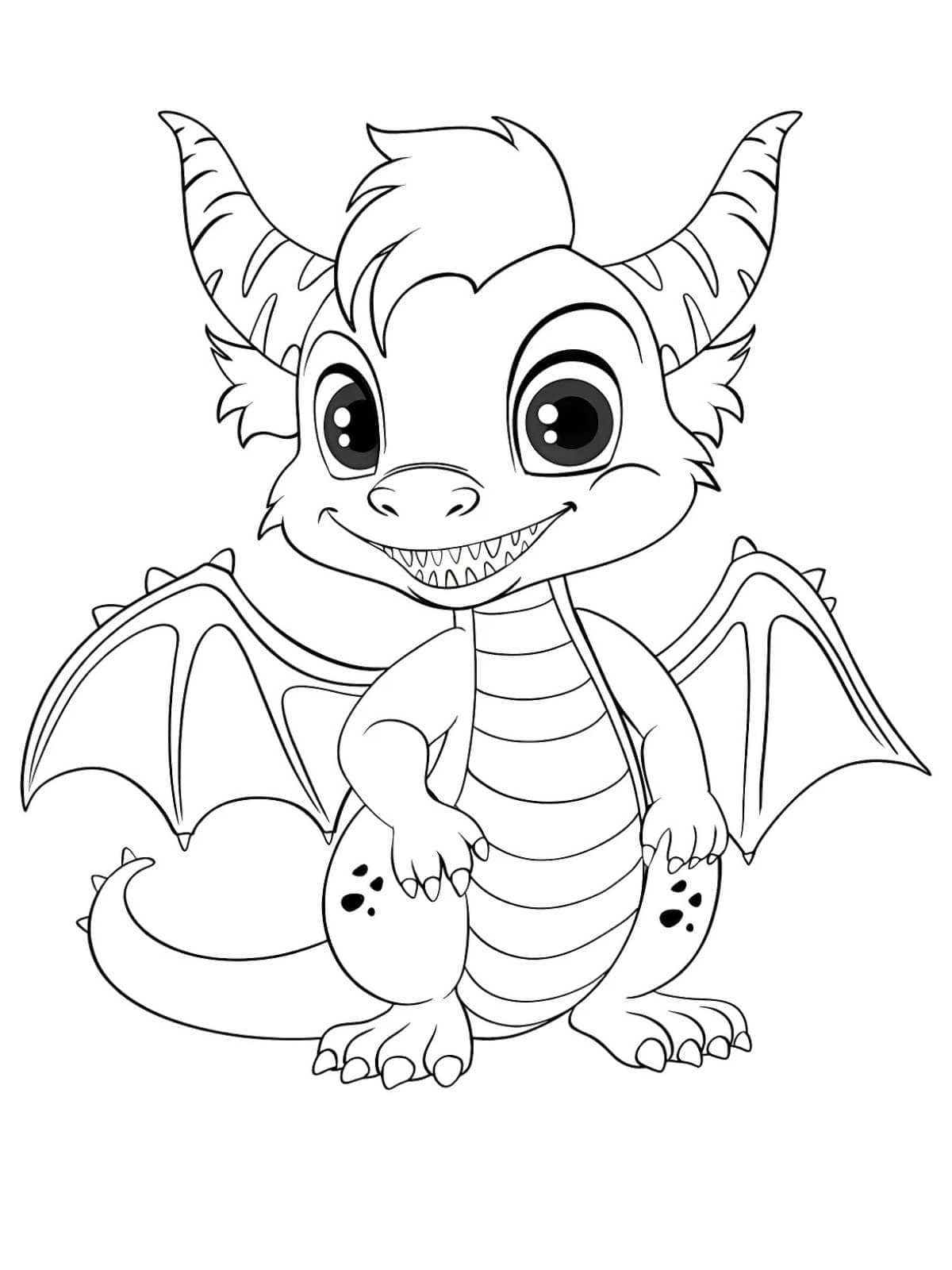 Smile Dragon Coloring Pages