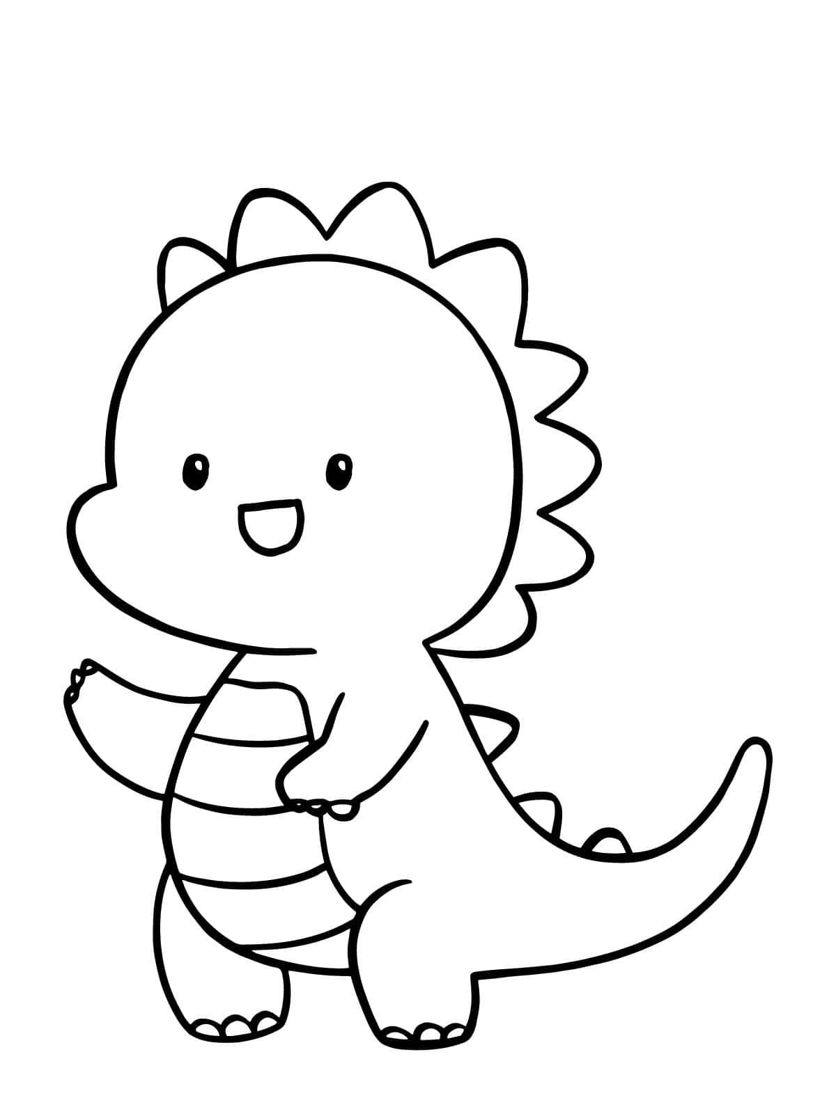 Smile Funny Dinosaur Coloring Sheets For Kids