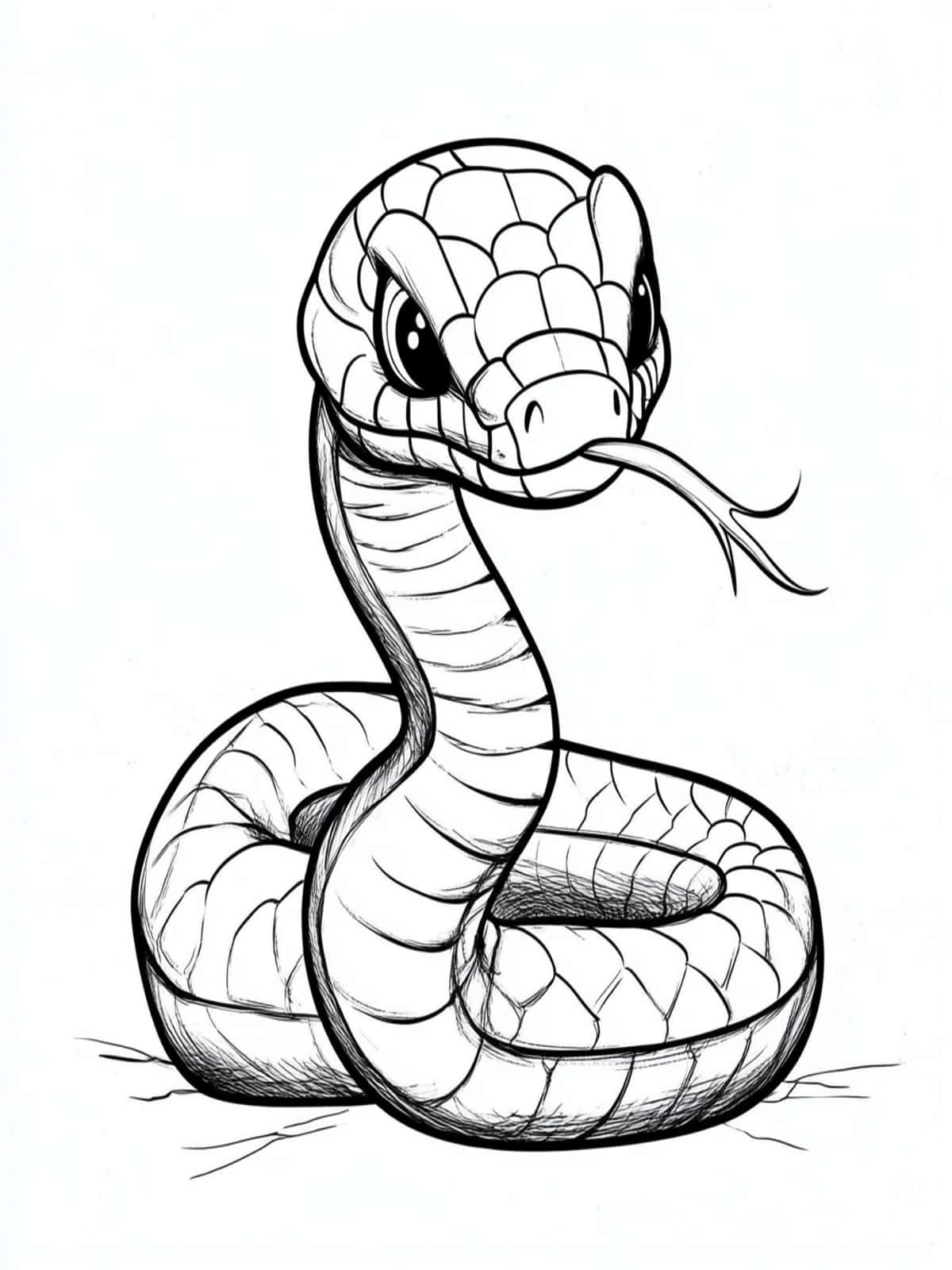 Snake Peeking Out Coloring Pages