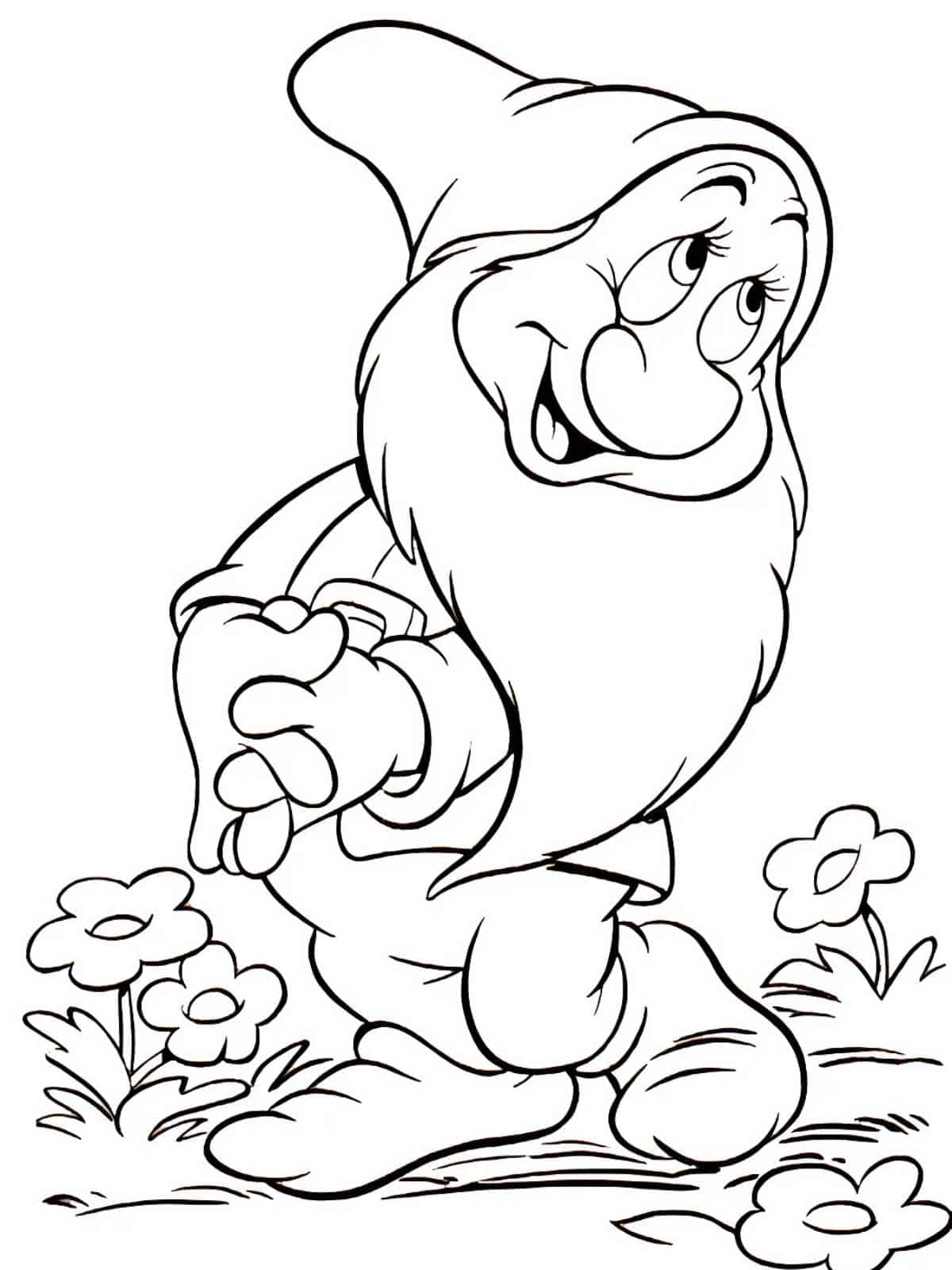 Snow White And Seven Dwarfs Coloring Pages