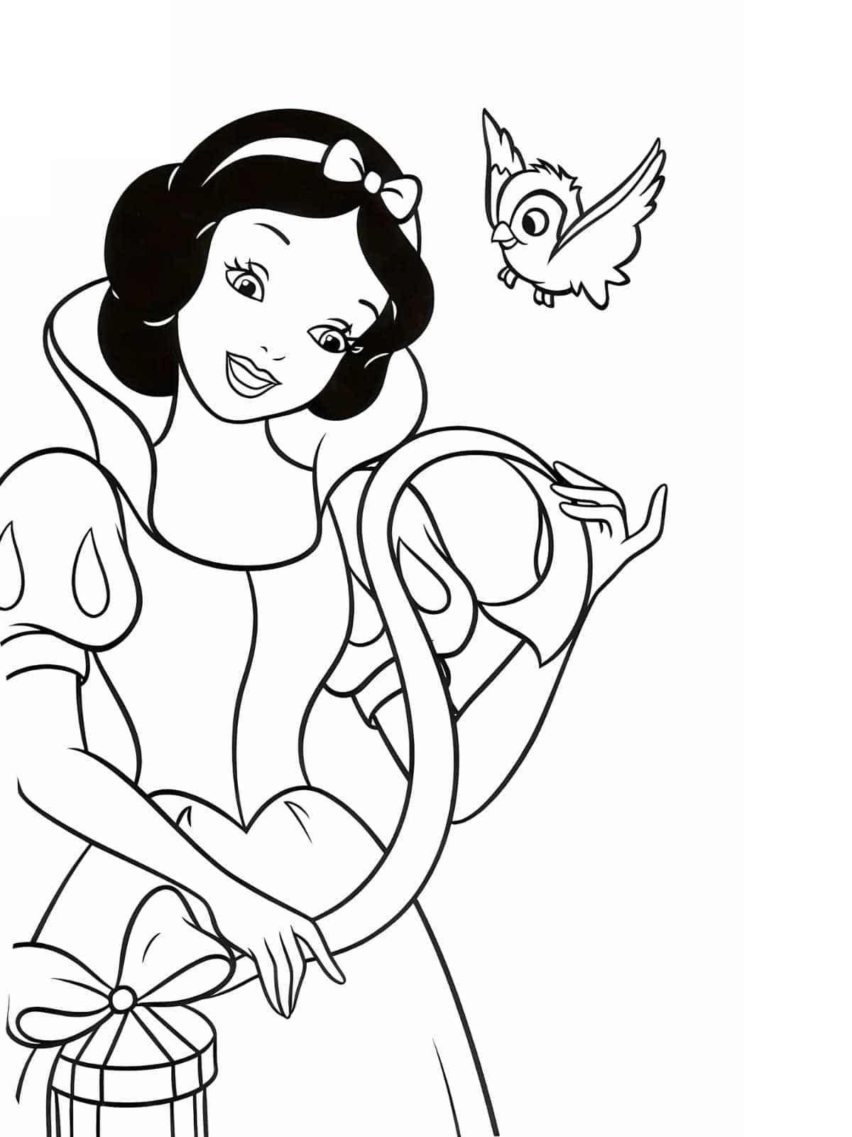 Snow White Living Happily Ever After Coloring Page