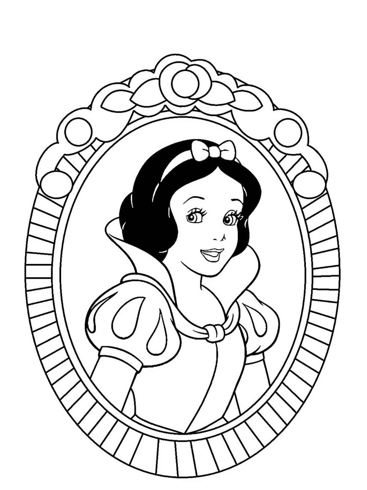 Snow White Mirror Coloring Page