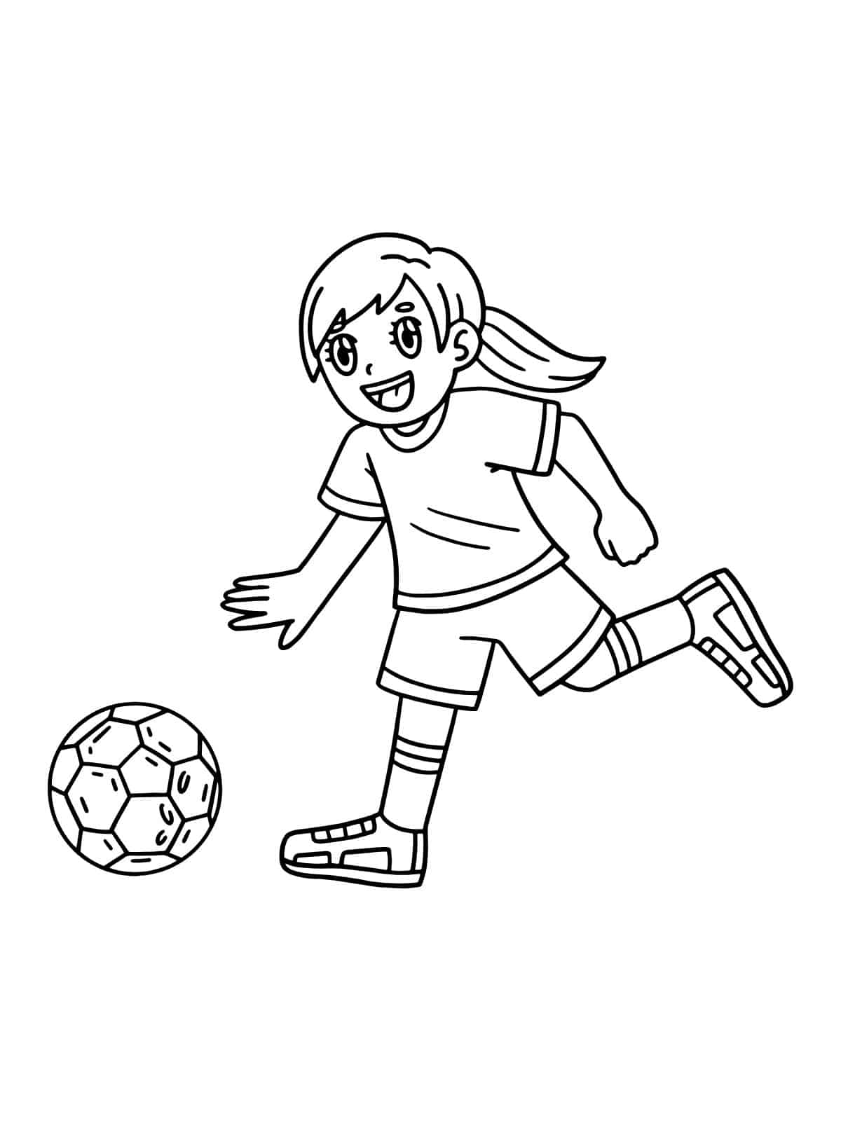 Soccer Player Heading The Ball Coloring Pages