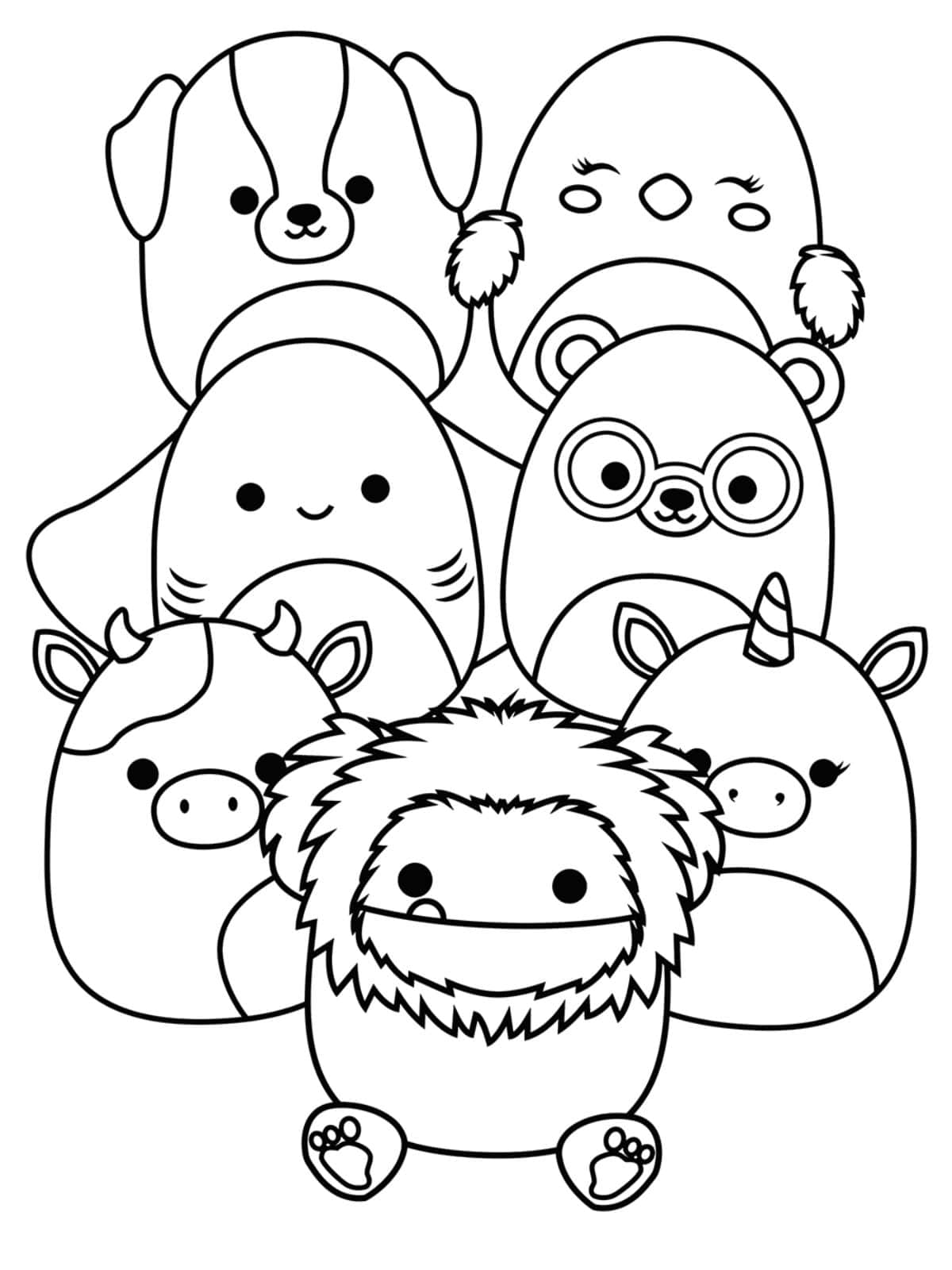 Soft Squishmallow Coloring Sheets