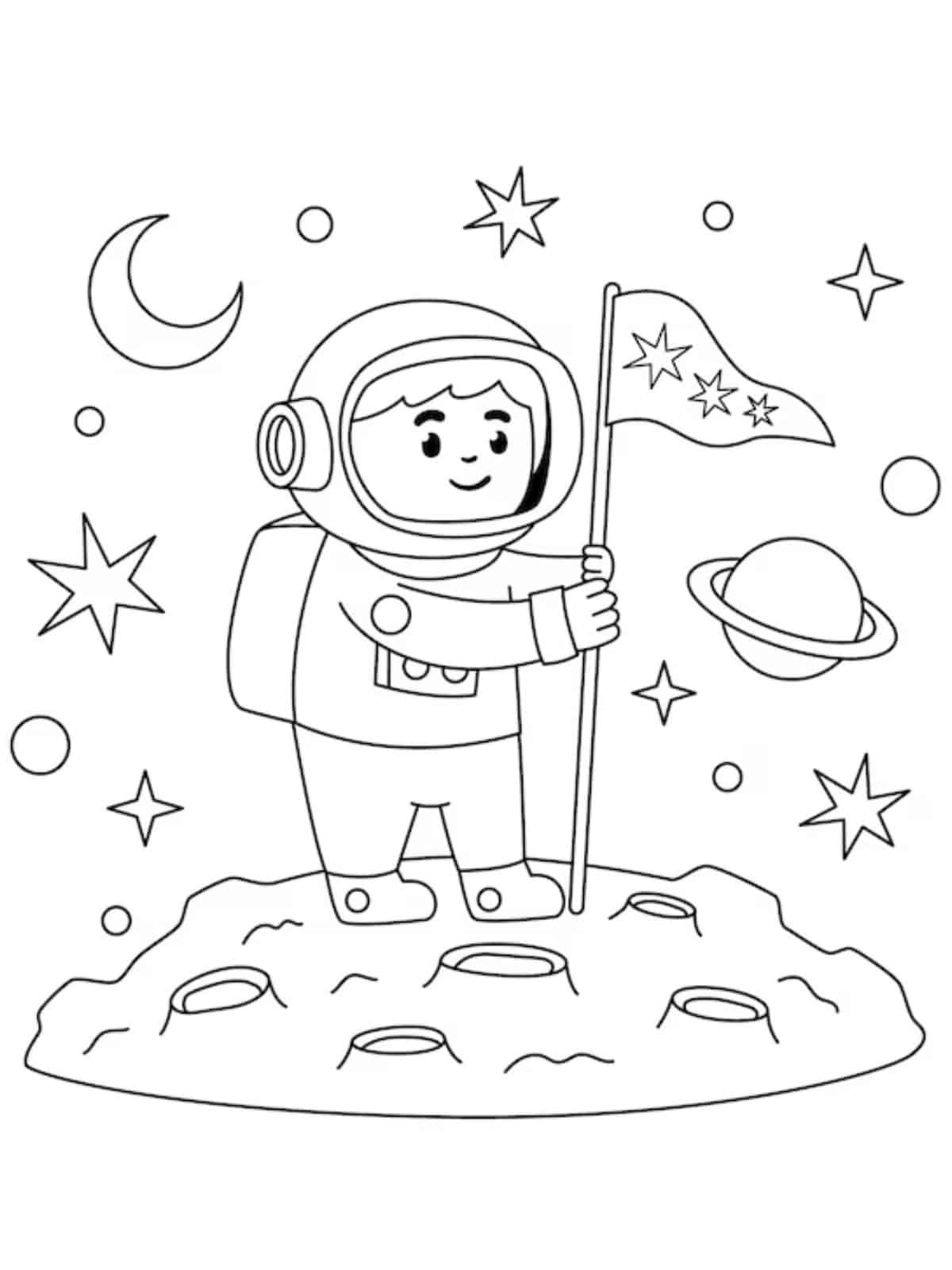 Space Background Coloring Pages