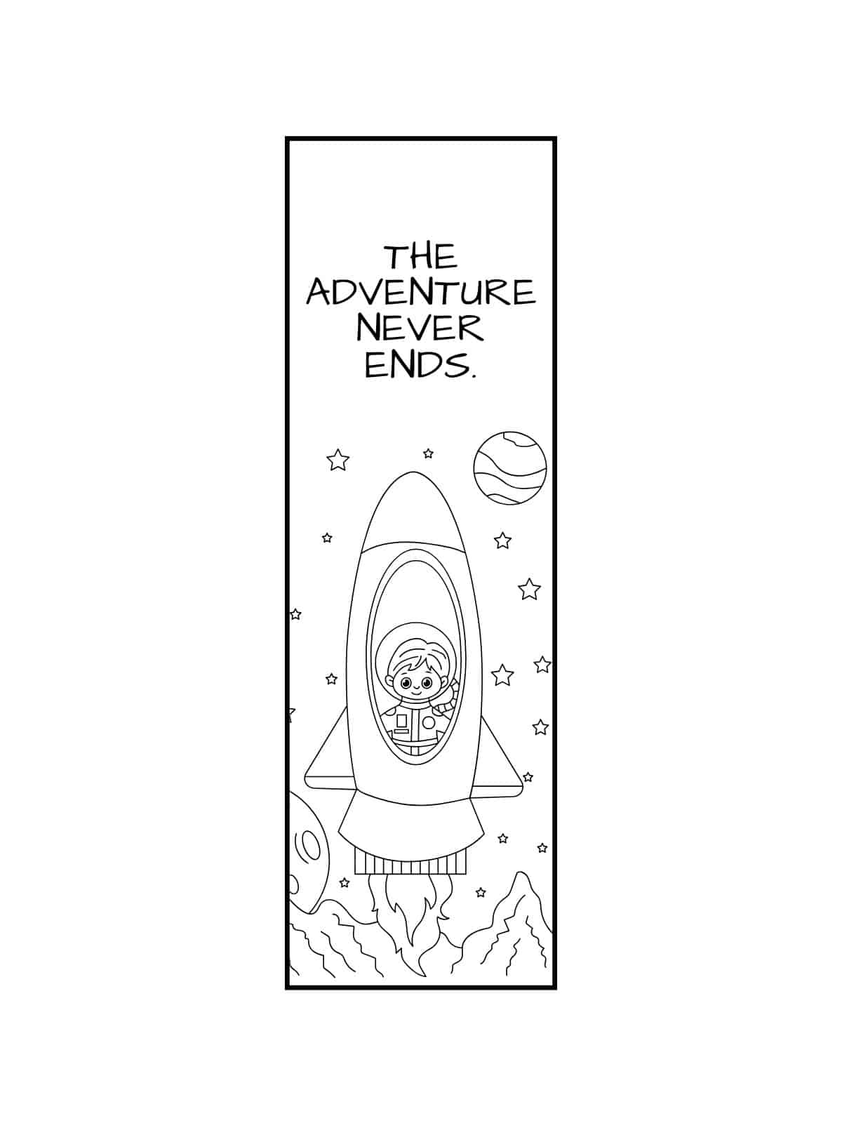 Space Bookmark Coloring Pages