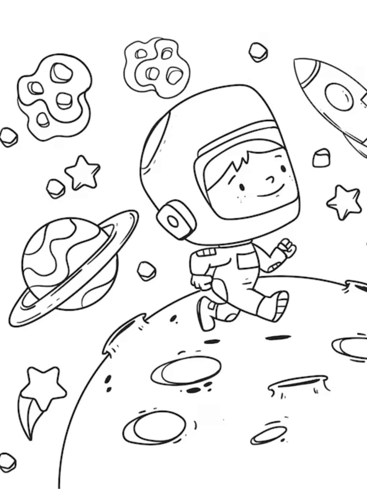 Space Cartoon Coloring Pages