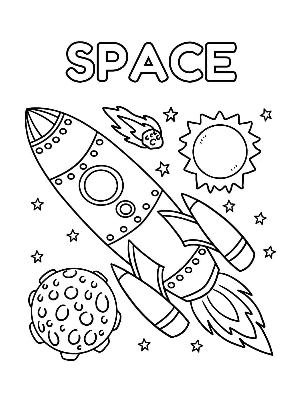 Space Coloring Pages For Kids