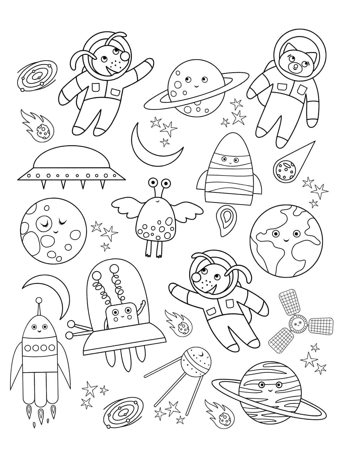 Space Discovery Coloring Pages For Kids