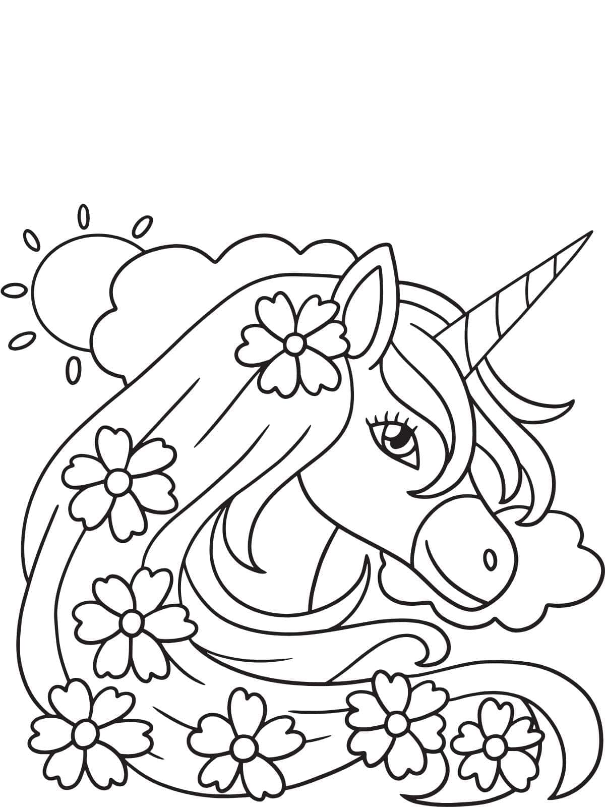 Sparkly Unicorn Coloring Pages