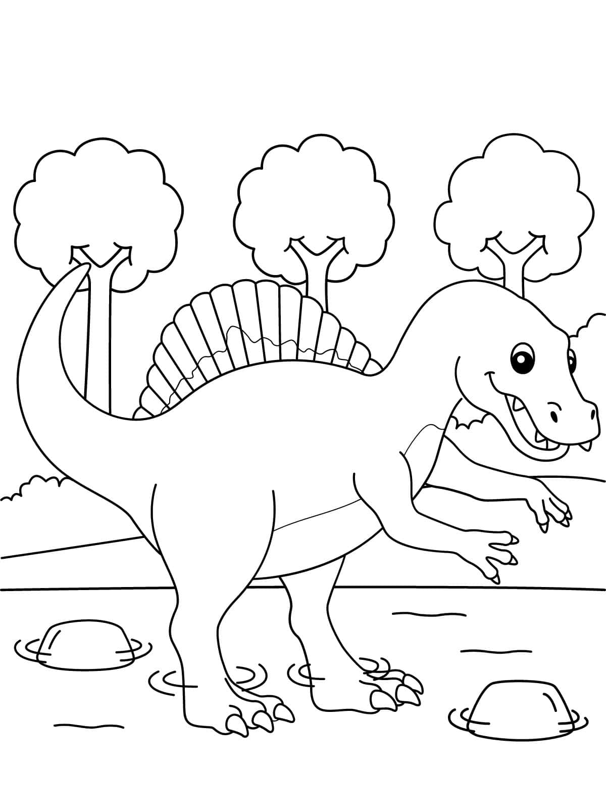 Spinosaurus Dinosaur Coloring Sheets For Kids