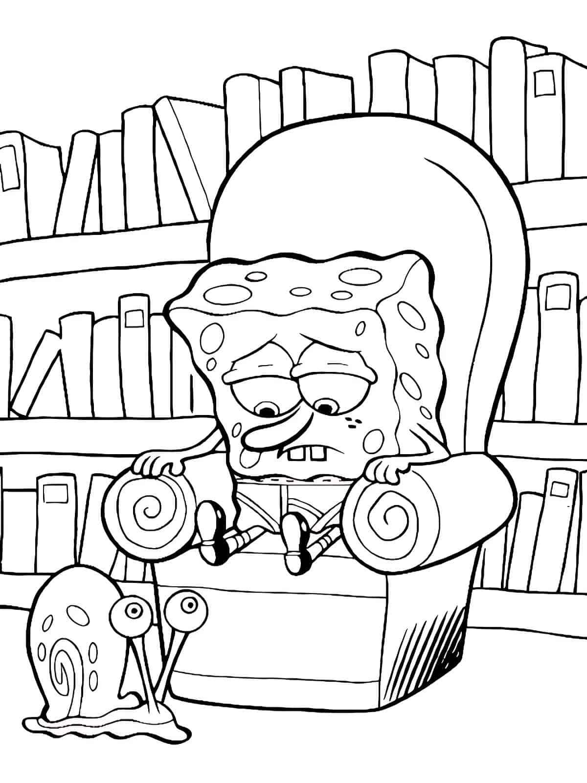 Spongebob Bubble Blowing Coloring Page