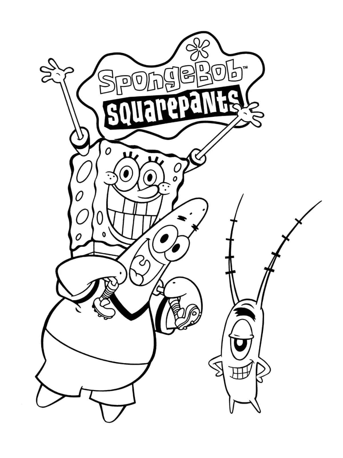 Spongebob In Jellyfish Fields Coloring Page