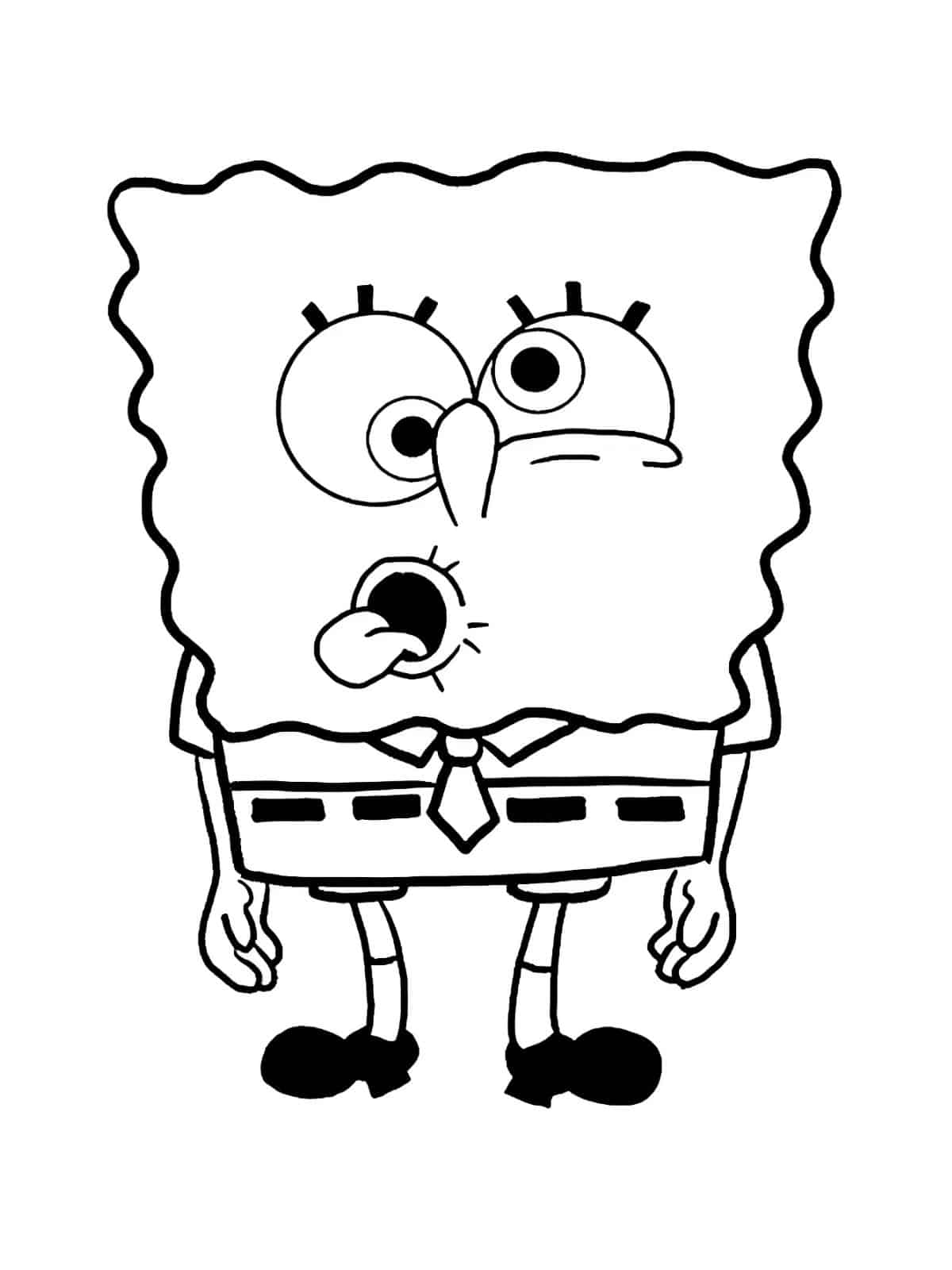 Spongebob In Pineapple House Coloring Page