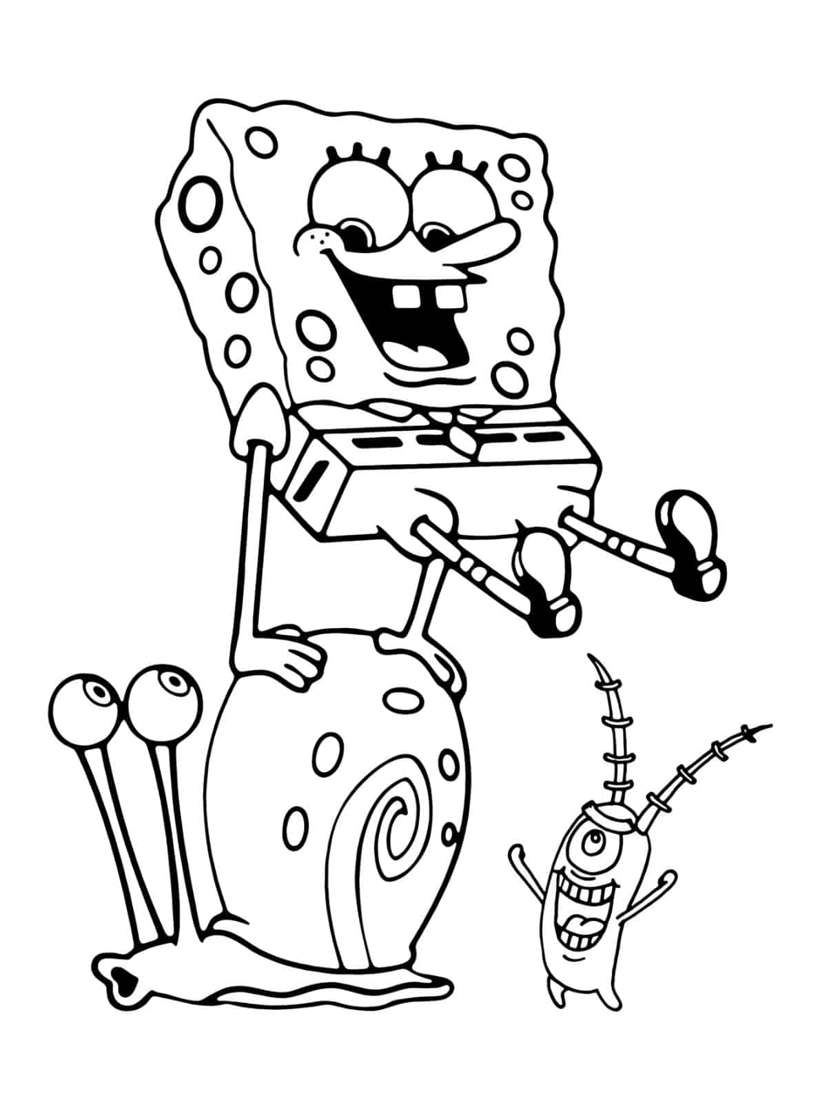 Spongebob Pet Snail Gary Coloring Page