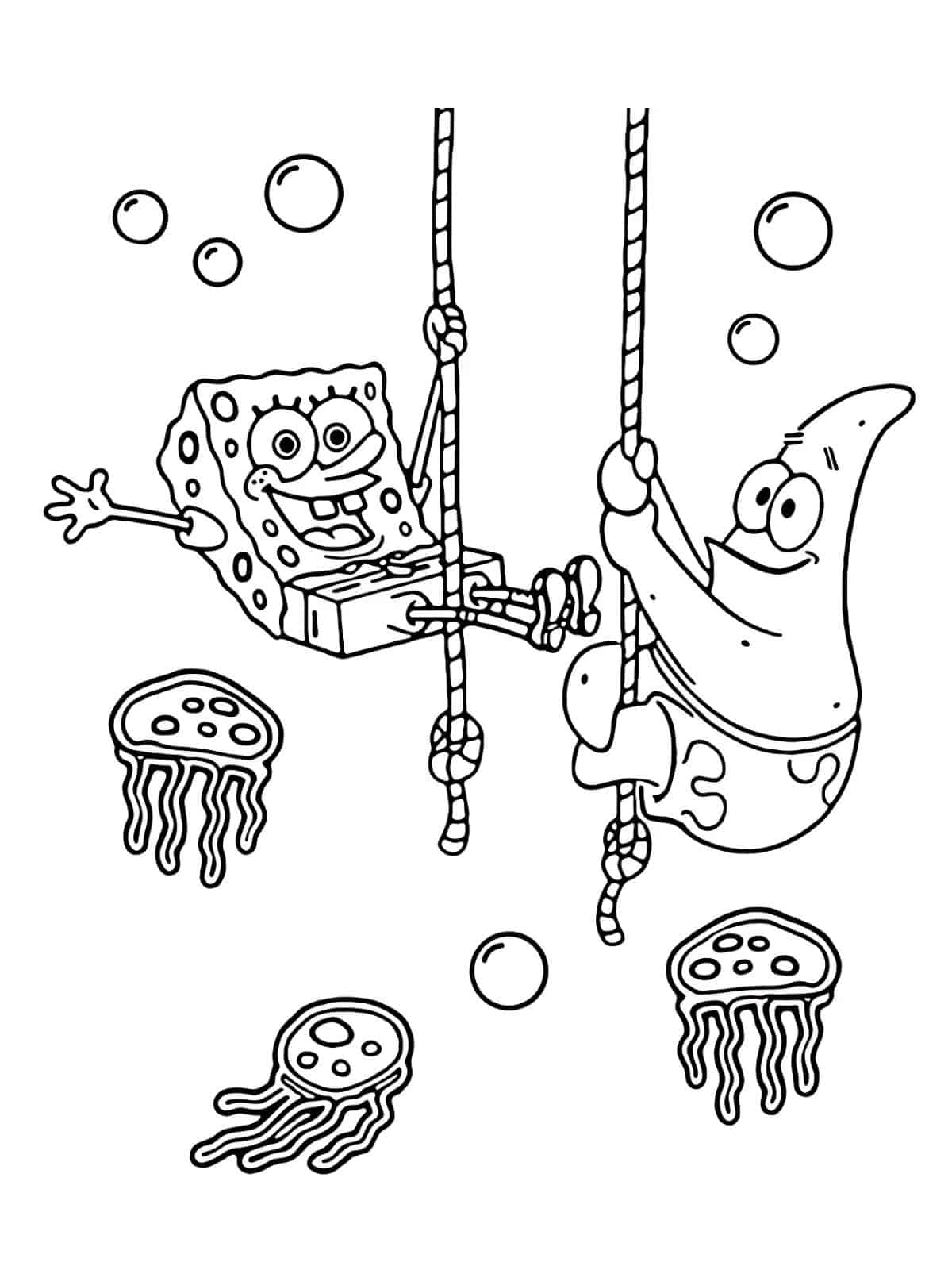 Spongebob Silly Situations Coloring Page