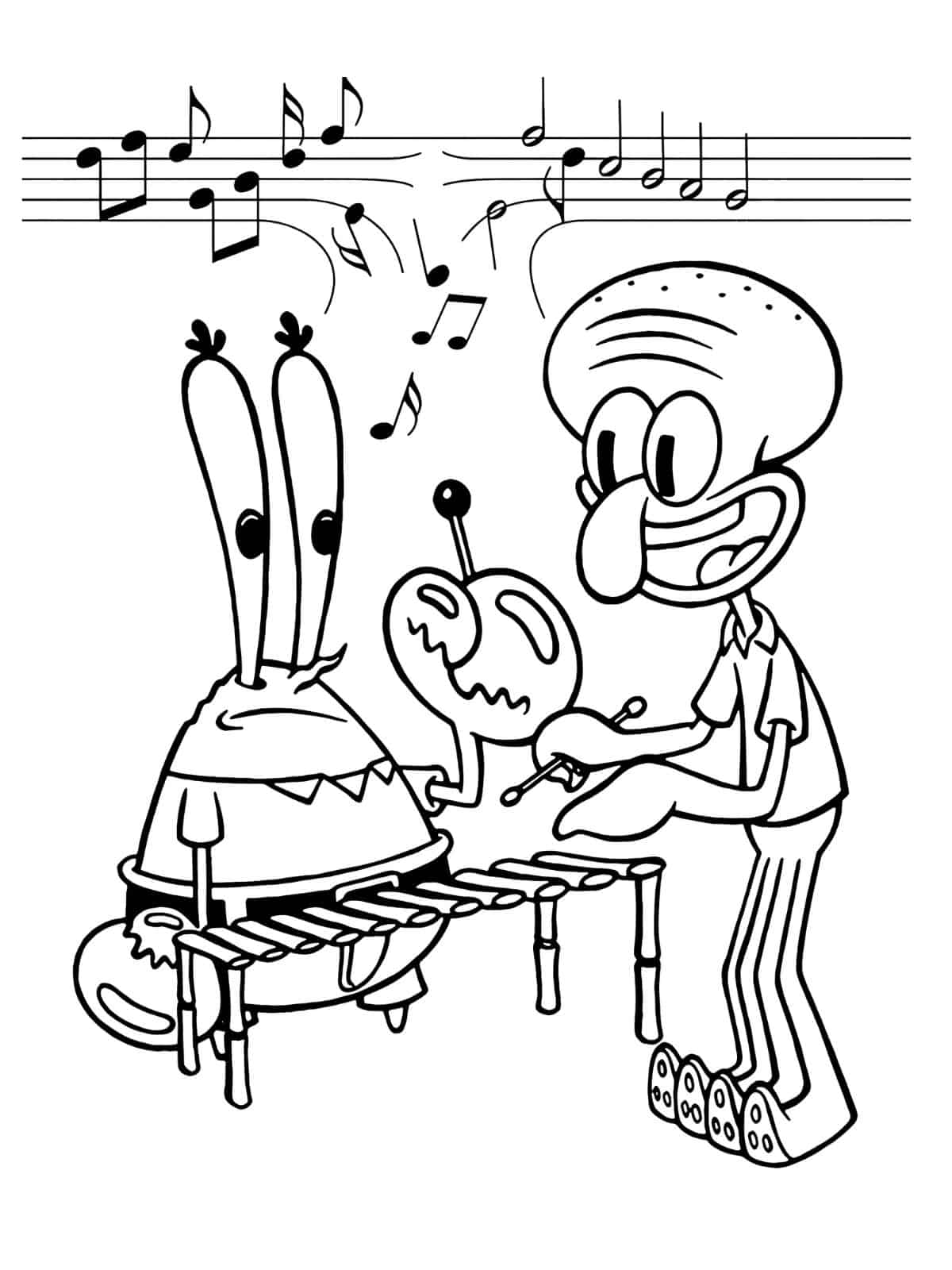 Spongebob With Big Eyes Coloring Page