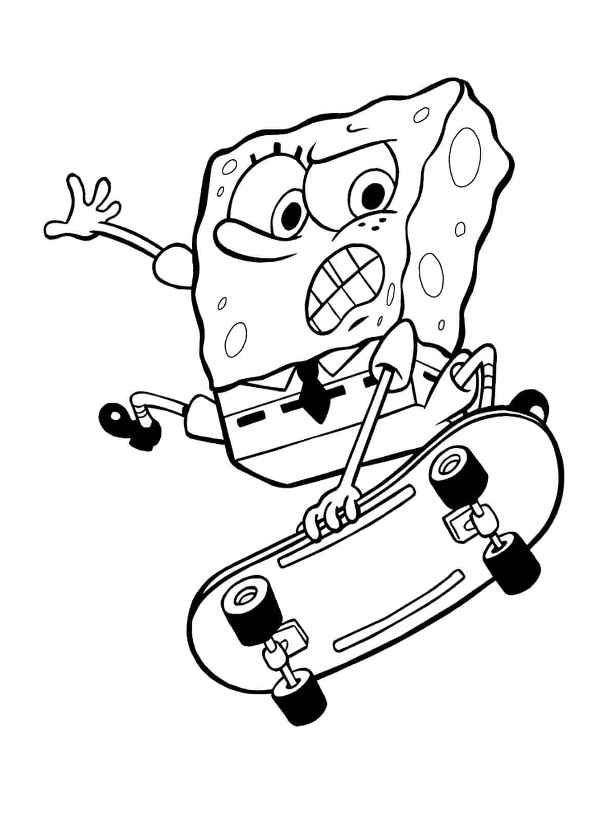 Spongebob With Hands Coloring Page