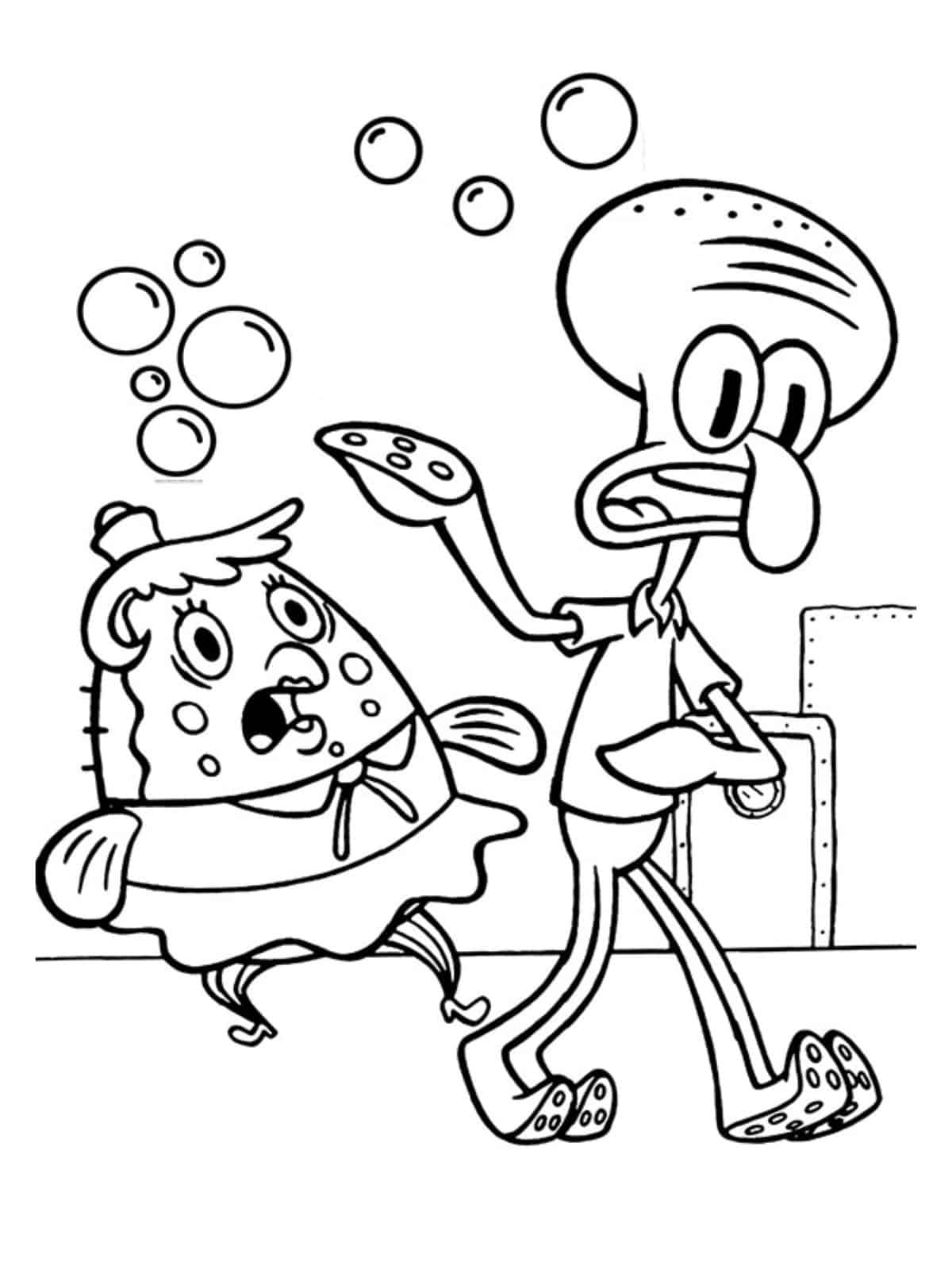 Spongebob With Nose Coloring Page