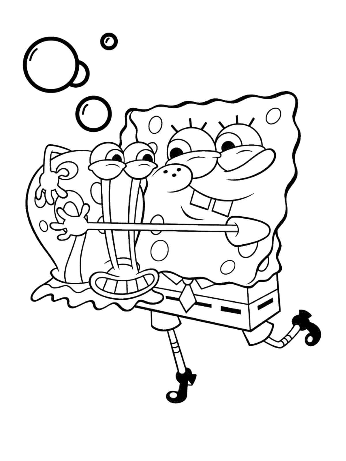 Spongebob With Square Pants Coloring Page