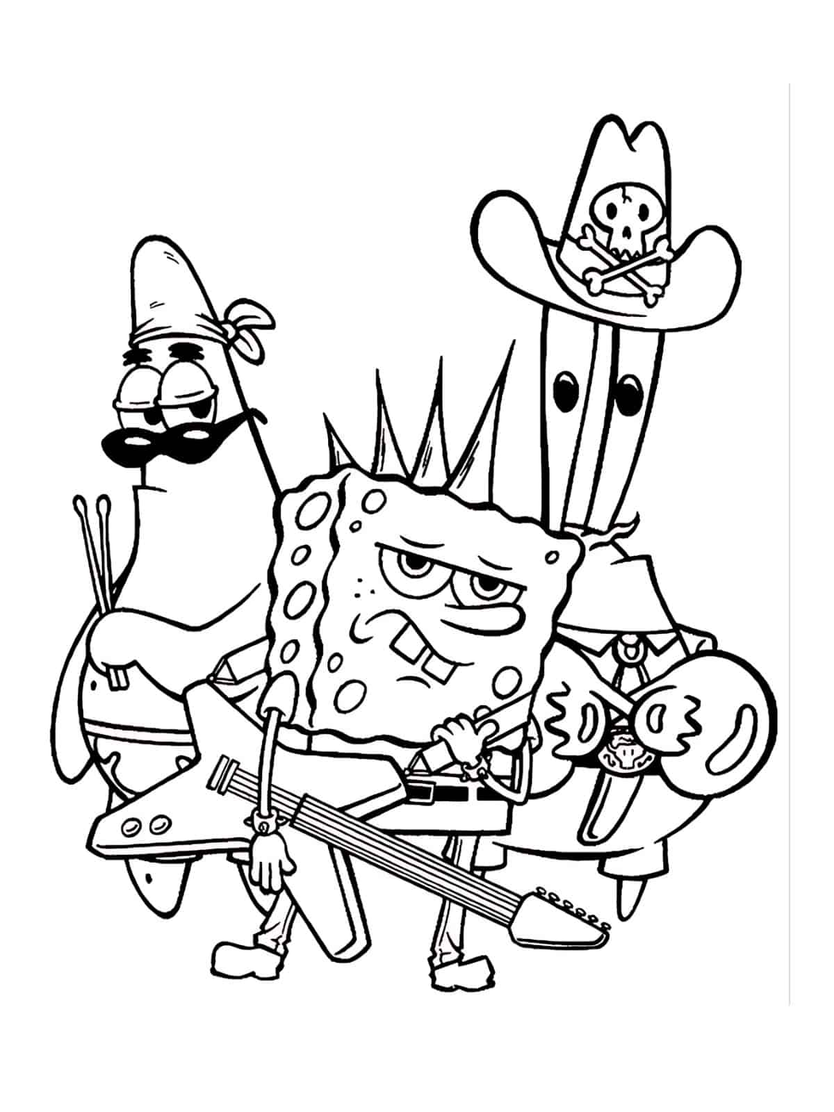 Spongebob With Teeth Coloring Page