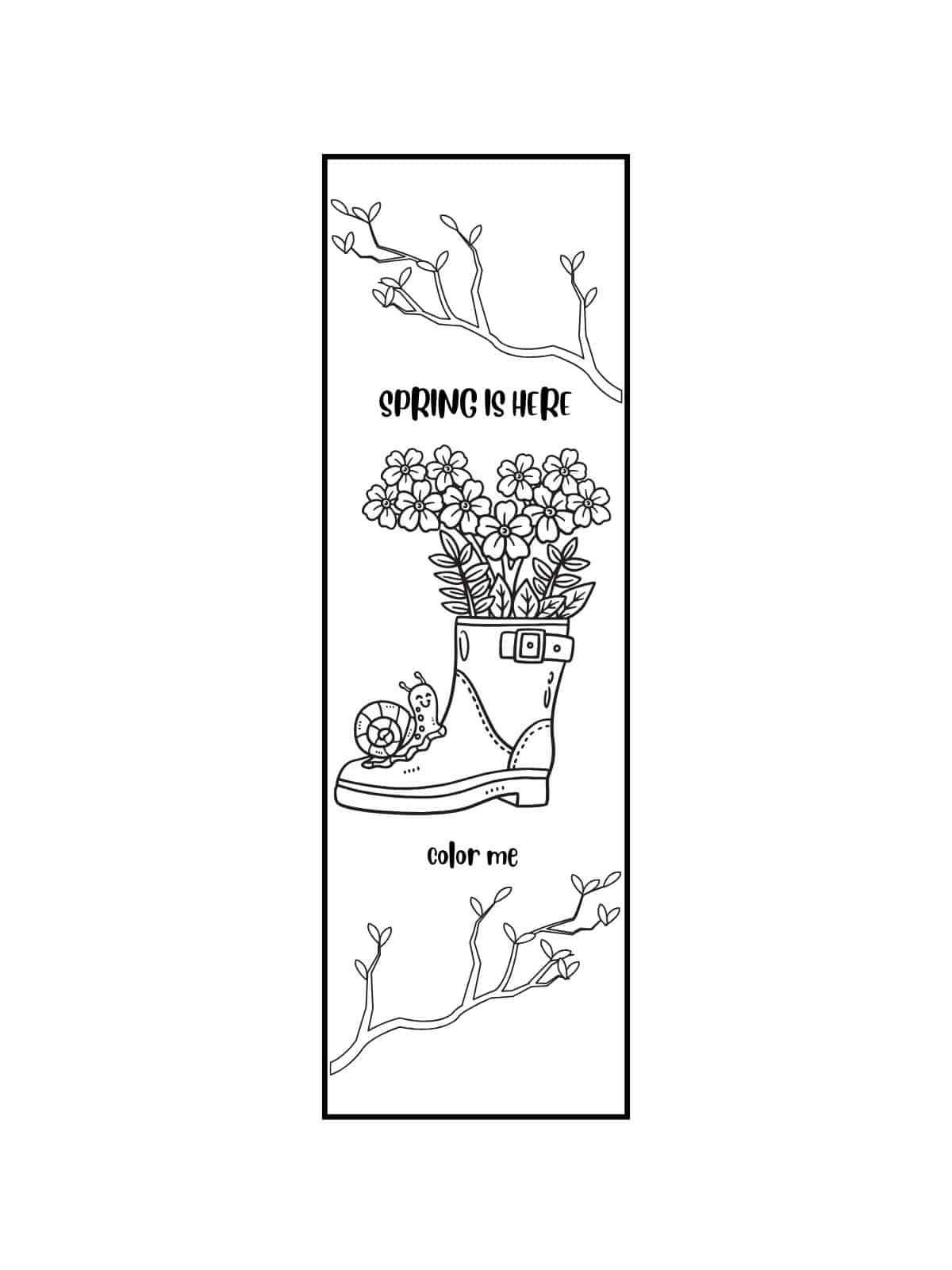 Spring Bookmark Coloring Pages