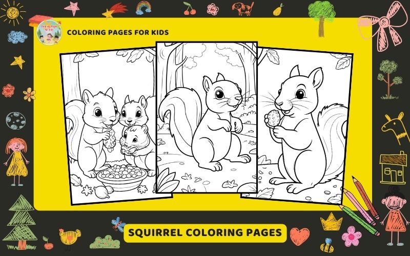 Squirrel Coloring Pages Featured Image