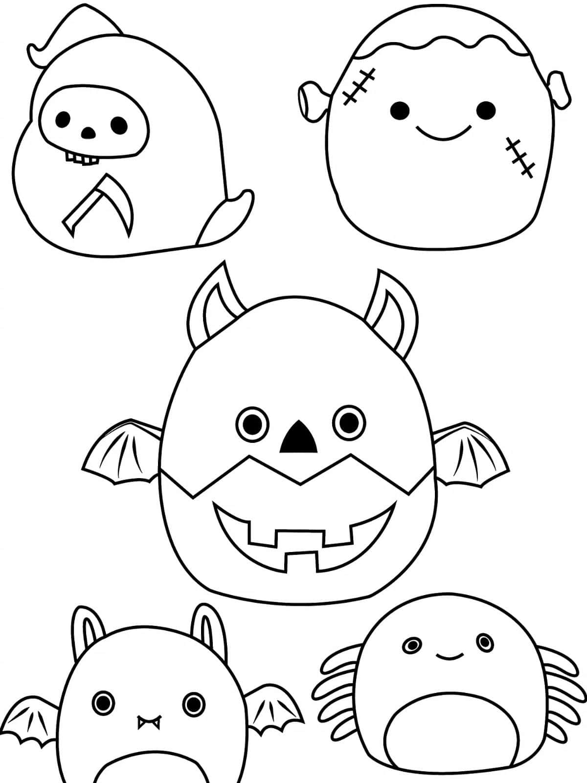 Squishmallow Hugging Coloring Pages