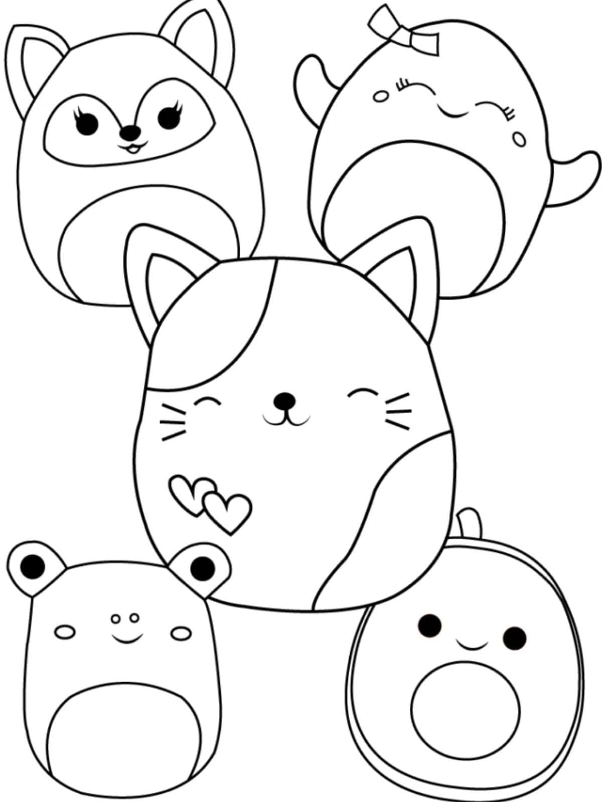 Squishmallow Sitting Coloring Pages