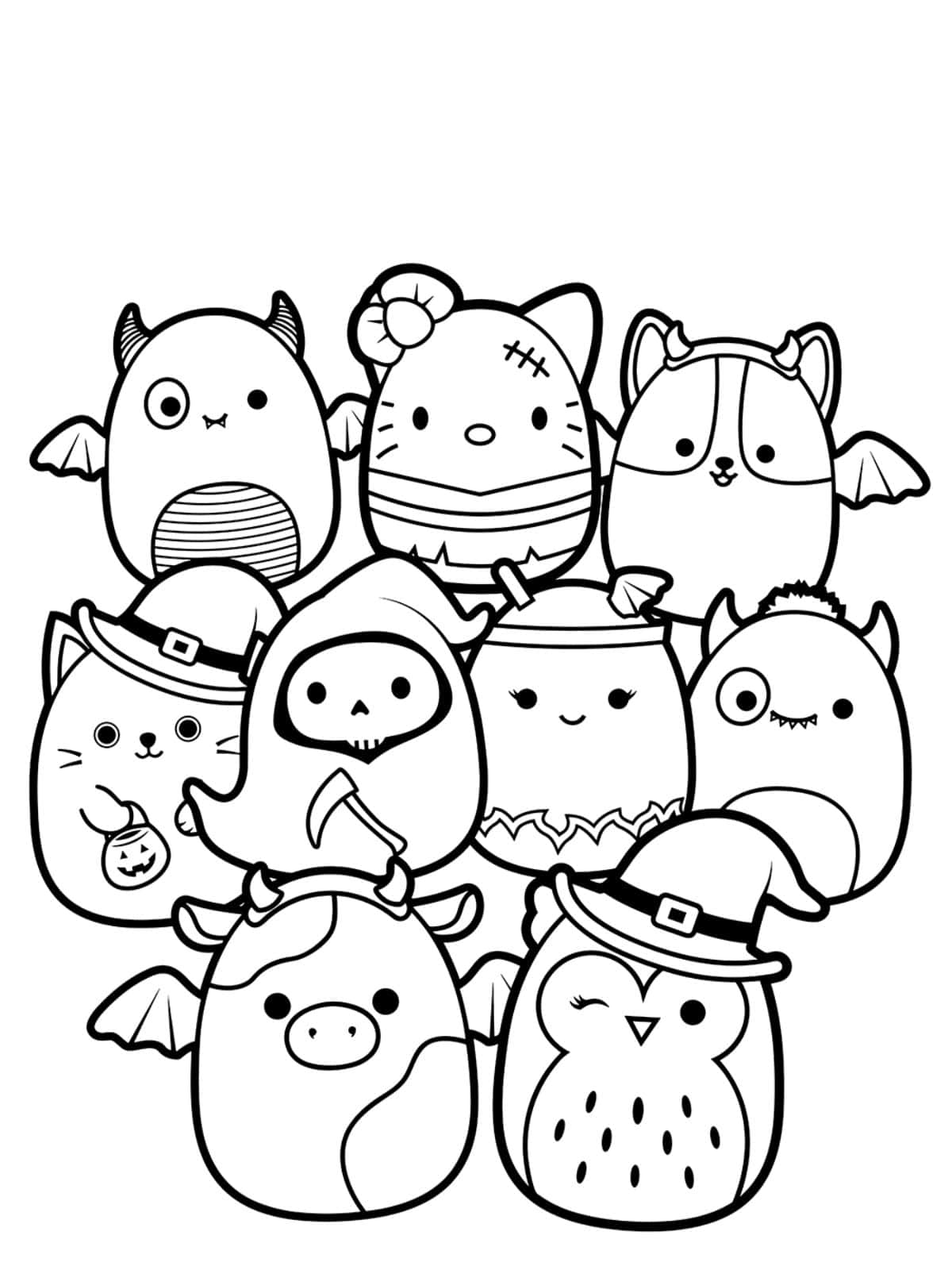 Squishmallow Sleeping Coloring Pages