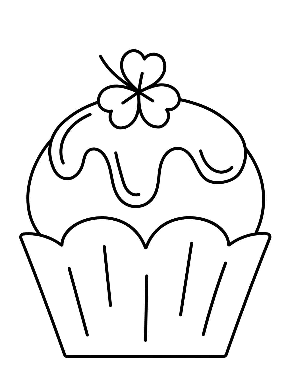 St Patricks Day Cupcake Coloring Pages