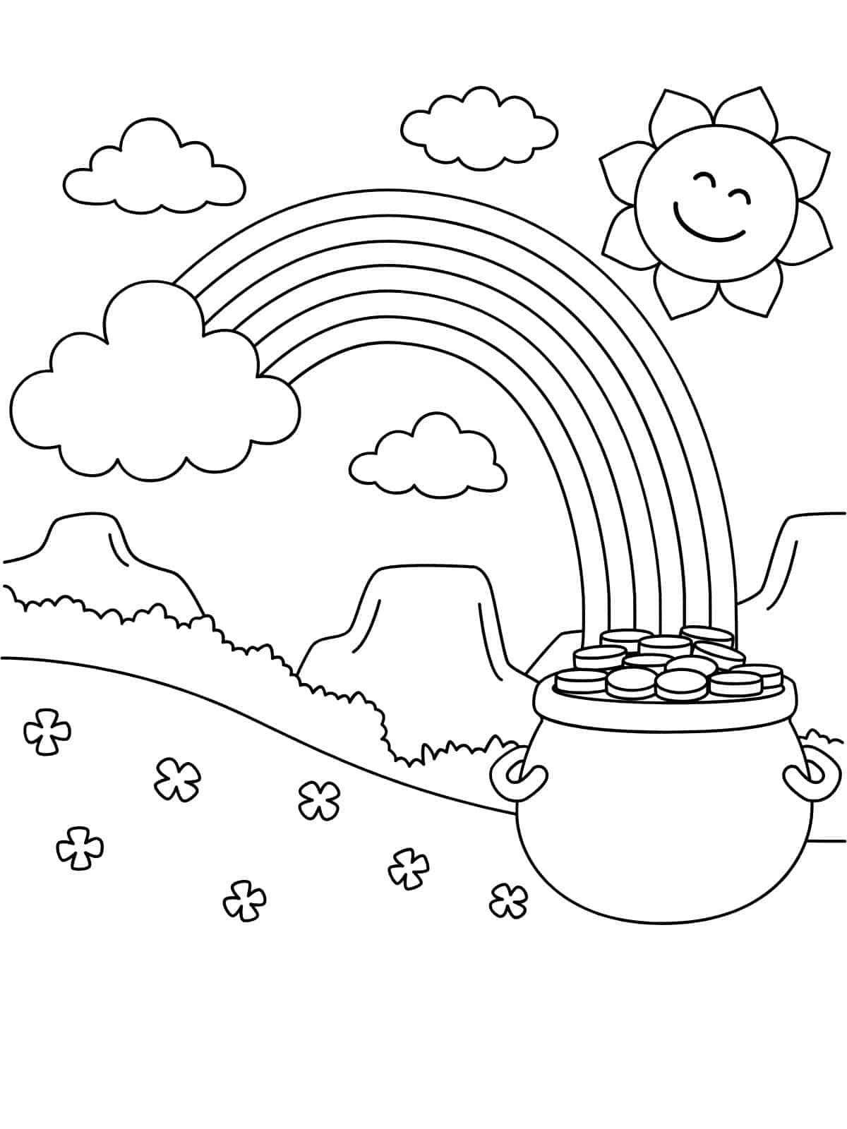 St Patricks Day Green Bow Coloring Page