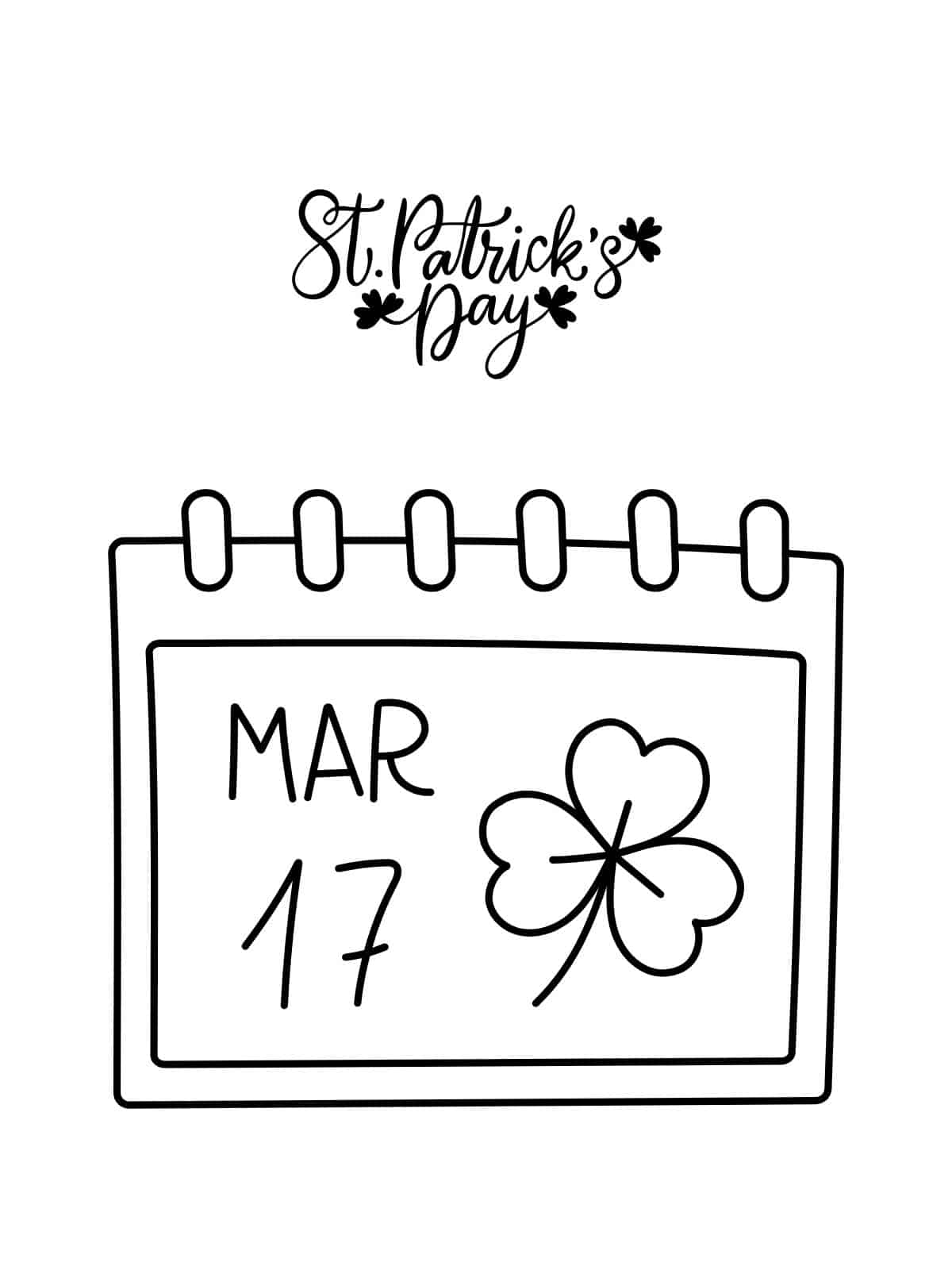 St Patricks Day Lucky Charm Coloring Page