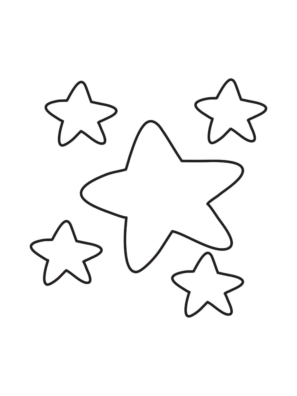 Star Shape Coloring Pages For Kids